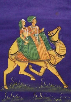 Zeitgenössische südasiatische Malerei - Gouache & vergoldete Highlights - Indien - um 2000