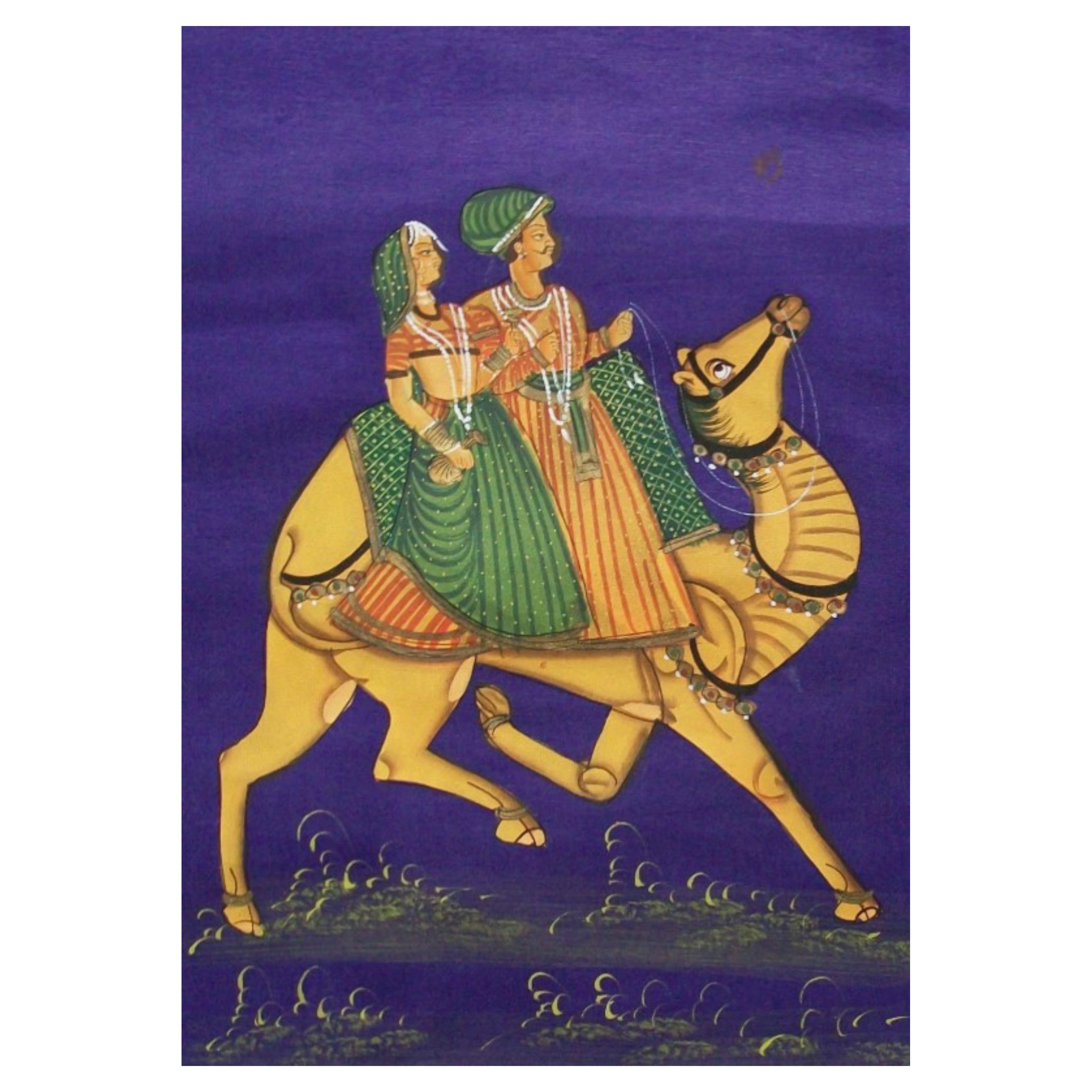 Contemporary South Asian Painting - Gouache 
Gilt Highlights - India - C. 2000 For Sale