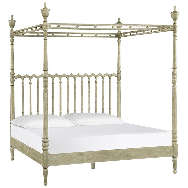 Contemporary Spanish Colonial King Bed in Solid Oak For Sale at 1stDibs