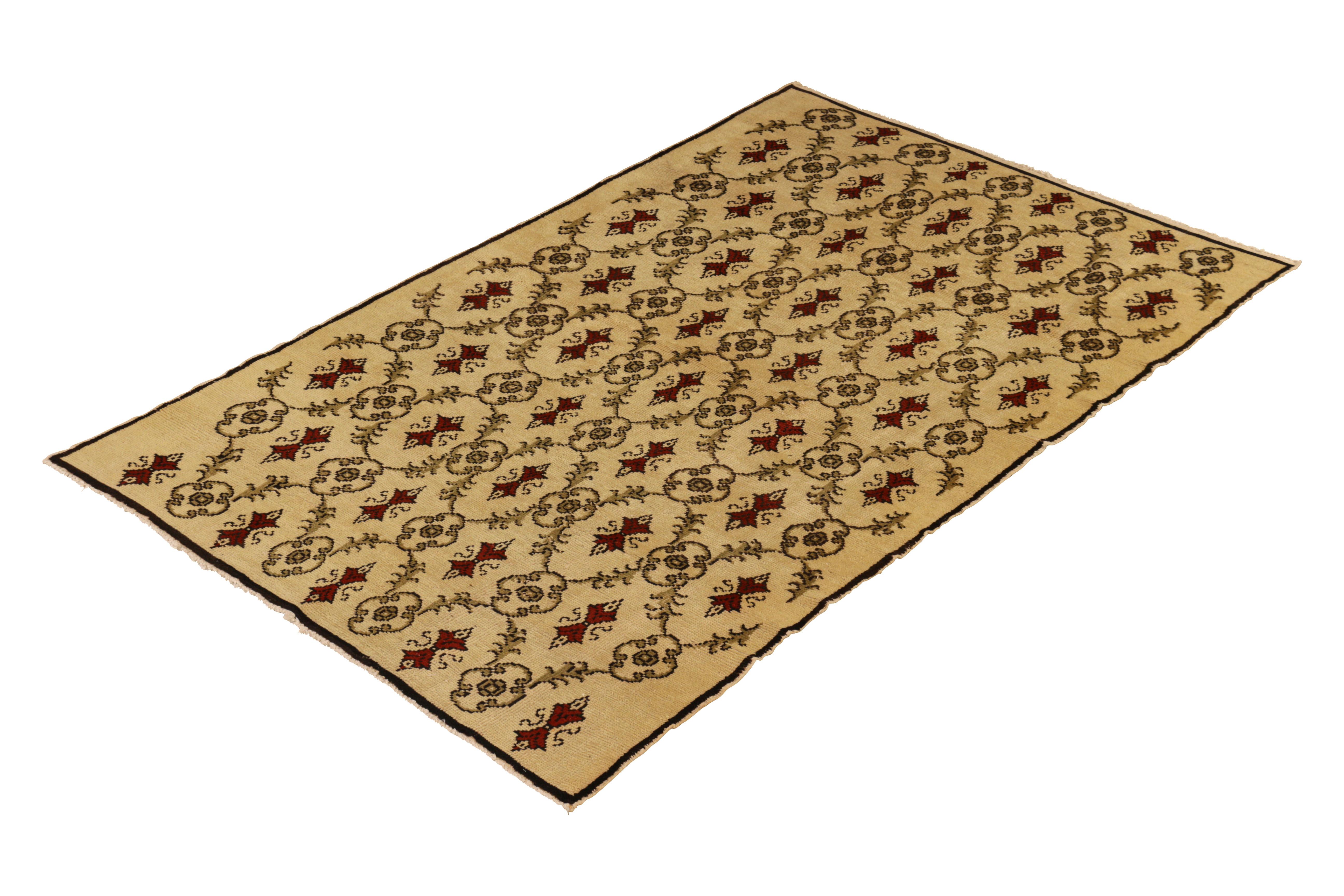 Hand knotted in wool originating from Turkey, this contemporary rug draws inspiration from the Anatolian Sparta rug designs of the 1930s and onward, capturing the play of Turkish and European sensibility marrying some of the most beloved design