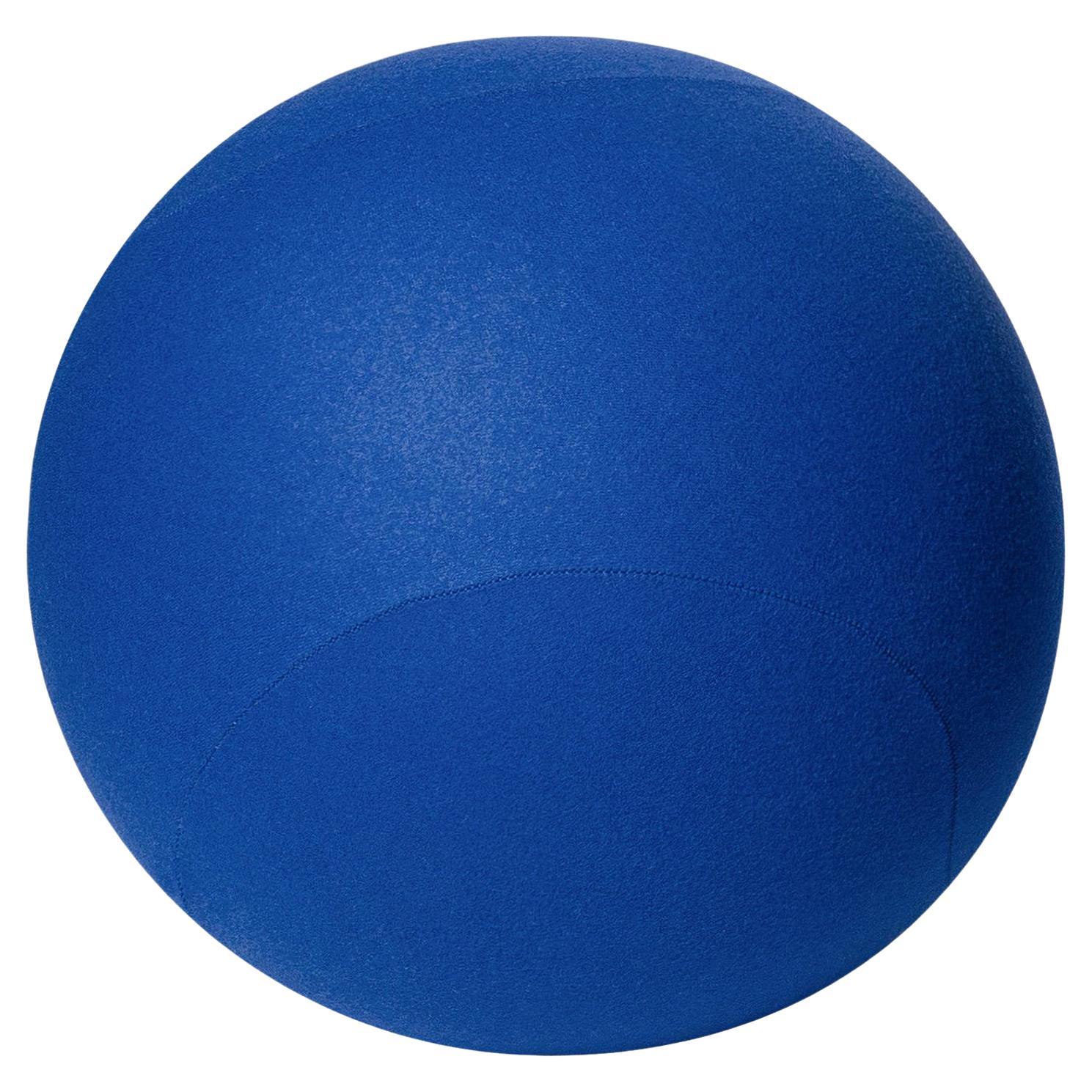 Contemporary Spheric Ottoman by NOOM, Cobalt Blue Wool For Sale