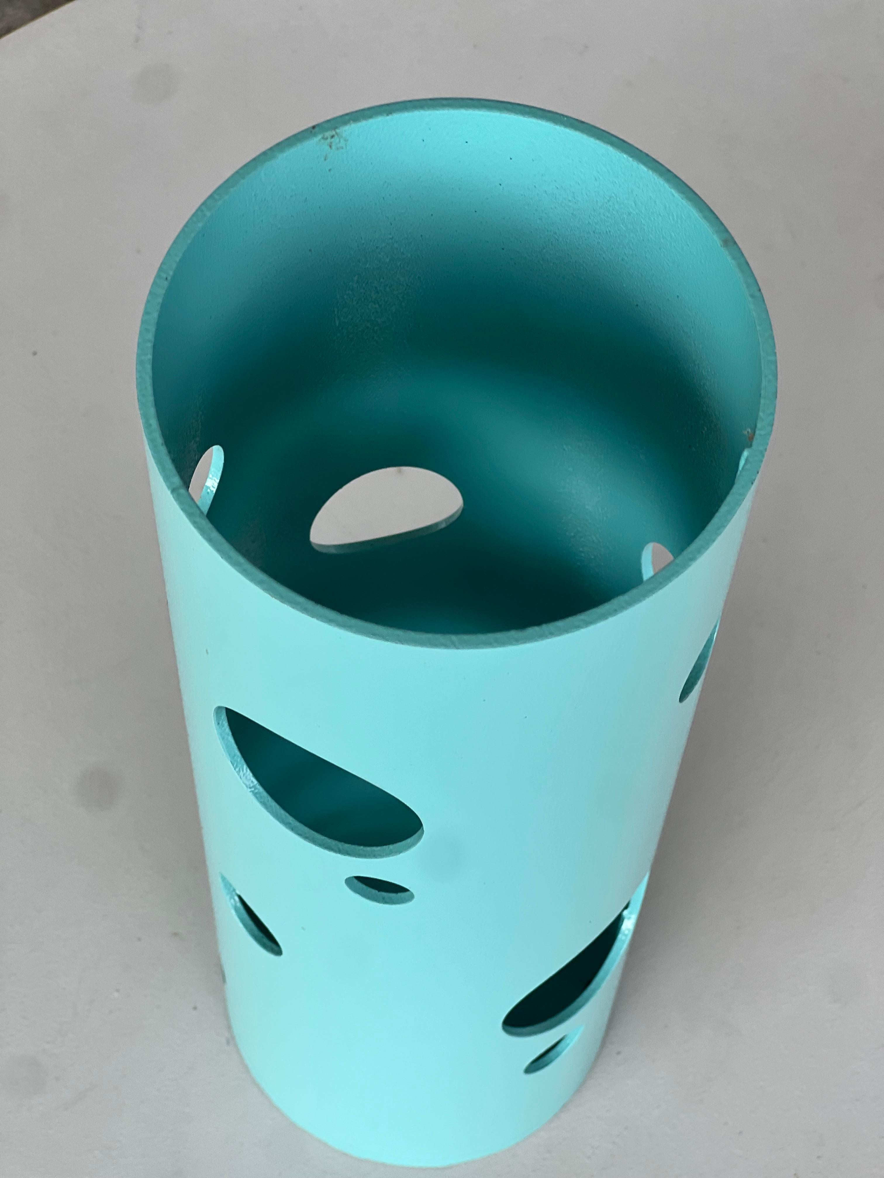 Contemporary Spinzi Silös Vase, Tiffany Blue Pink, Collectible Italian Design For Sale 1