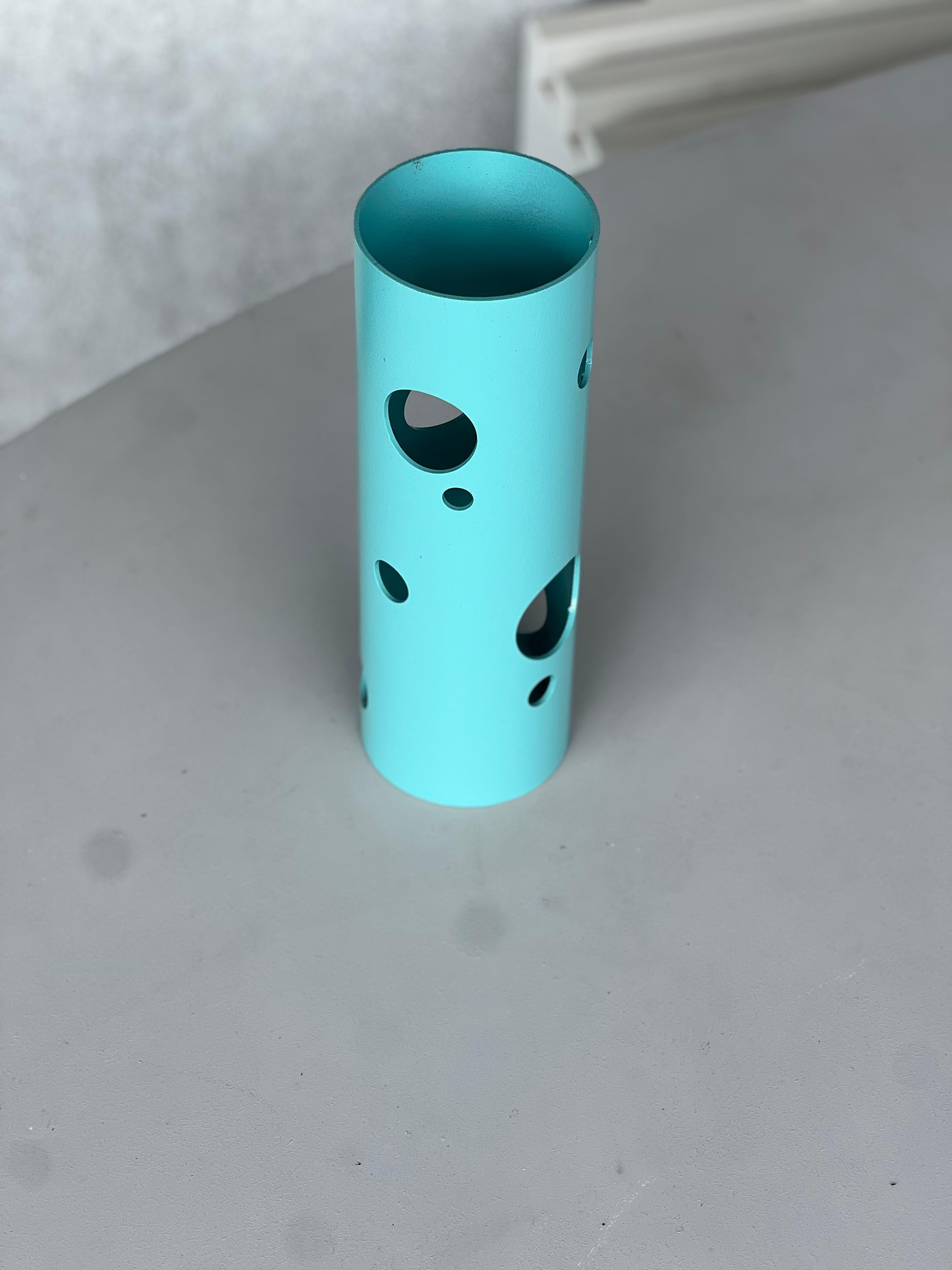 Contemporary Spinzi Silös Vase, Tiffany Blue Pink, Collectible Italian Design For Sale 3