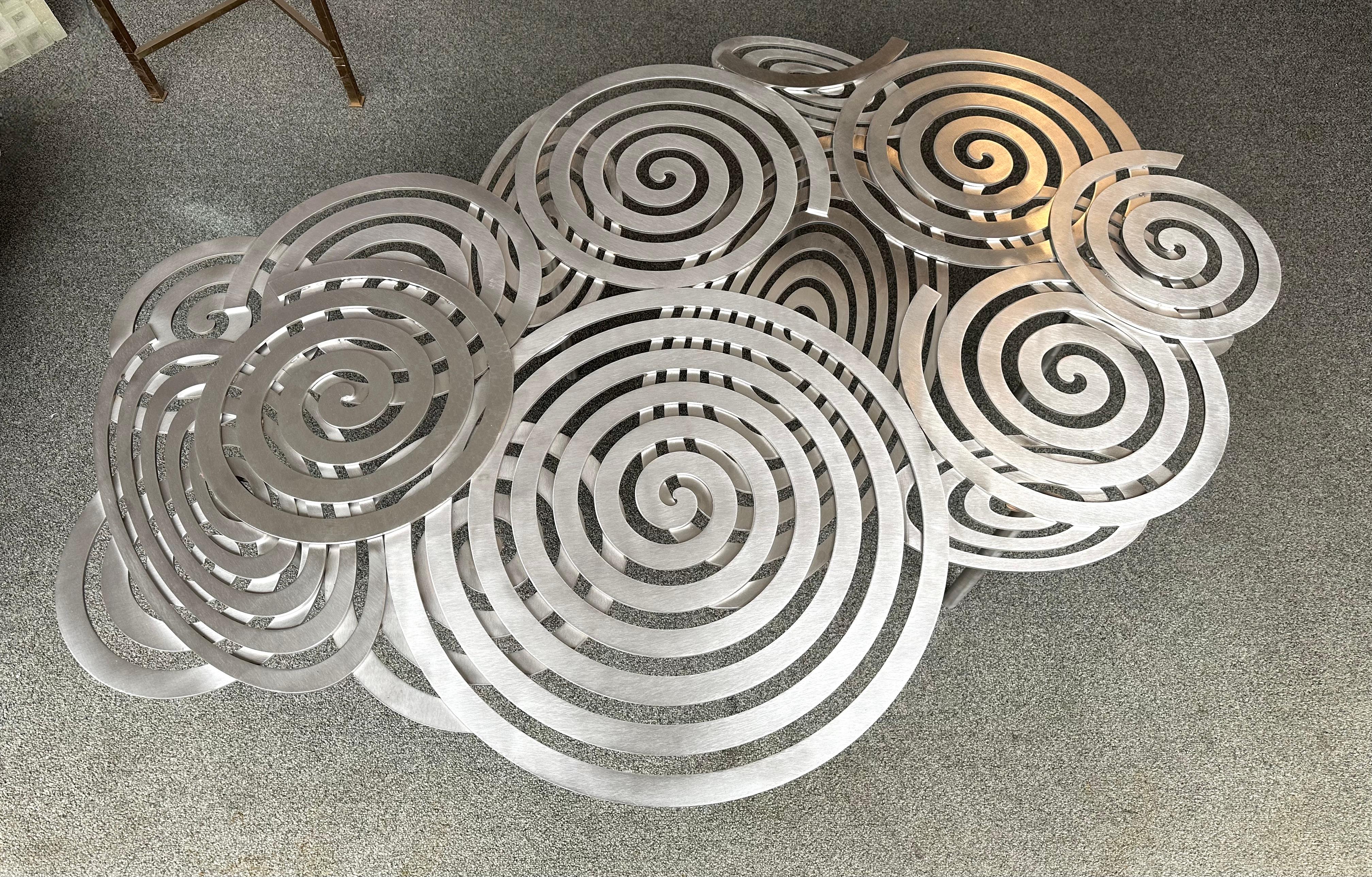 Contemporary Spiral Couchtisch aus Edelstahl von Antonio Cagianelli, Italien im Angebot 4