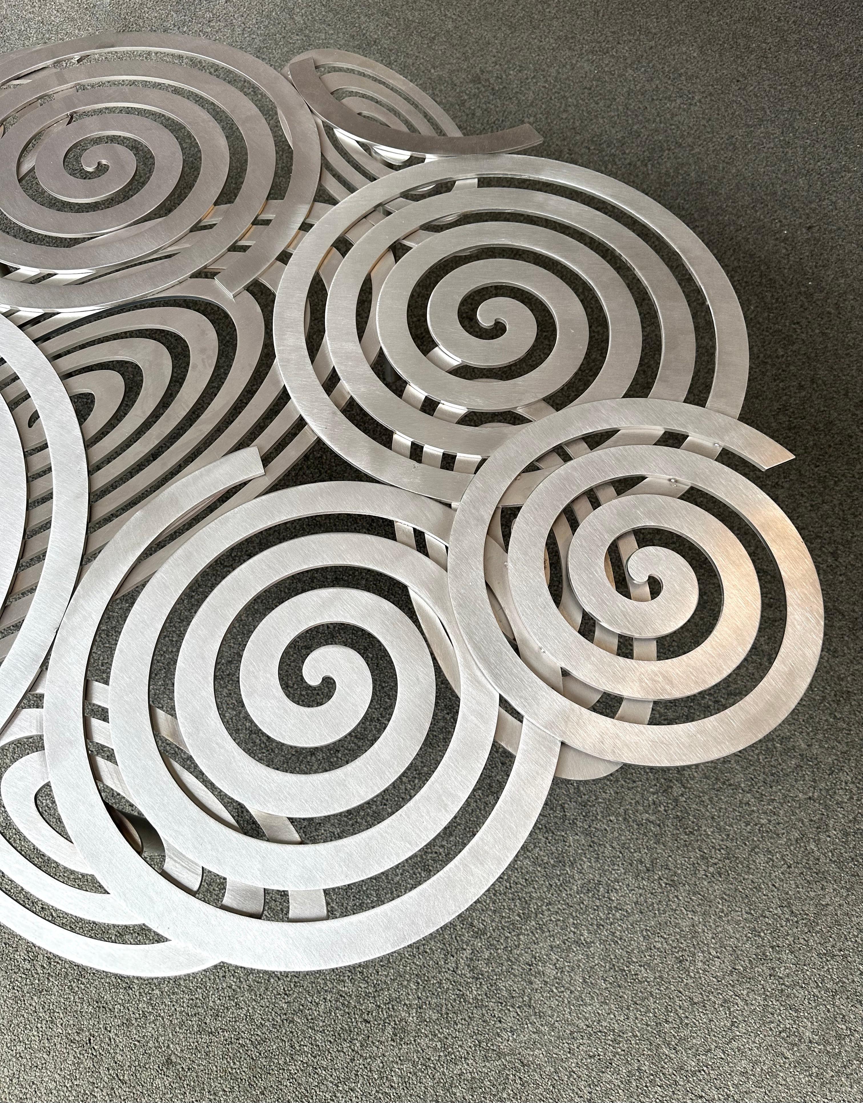 Contemporary Spiral Couchtisch aus Edelstahl von Antonio Cagianelli, Italien im Angebot 5