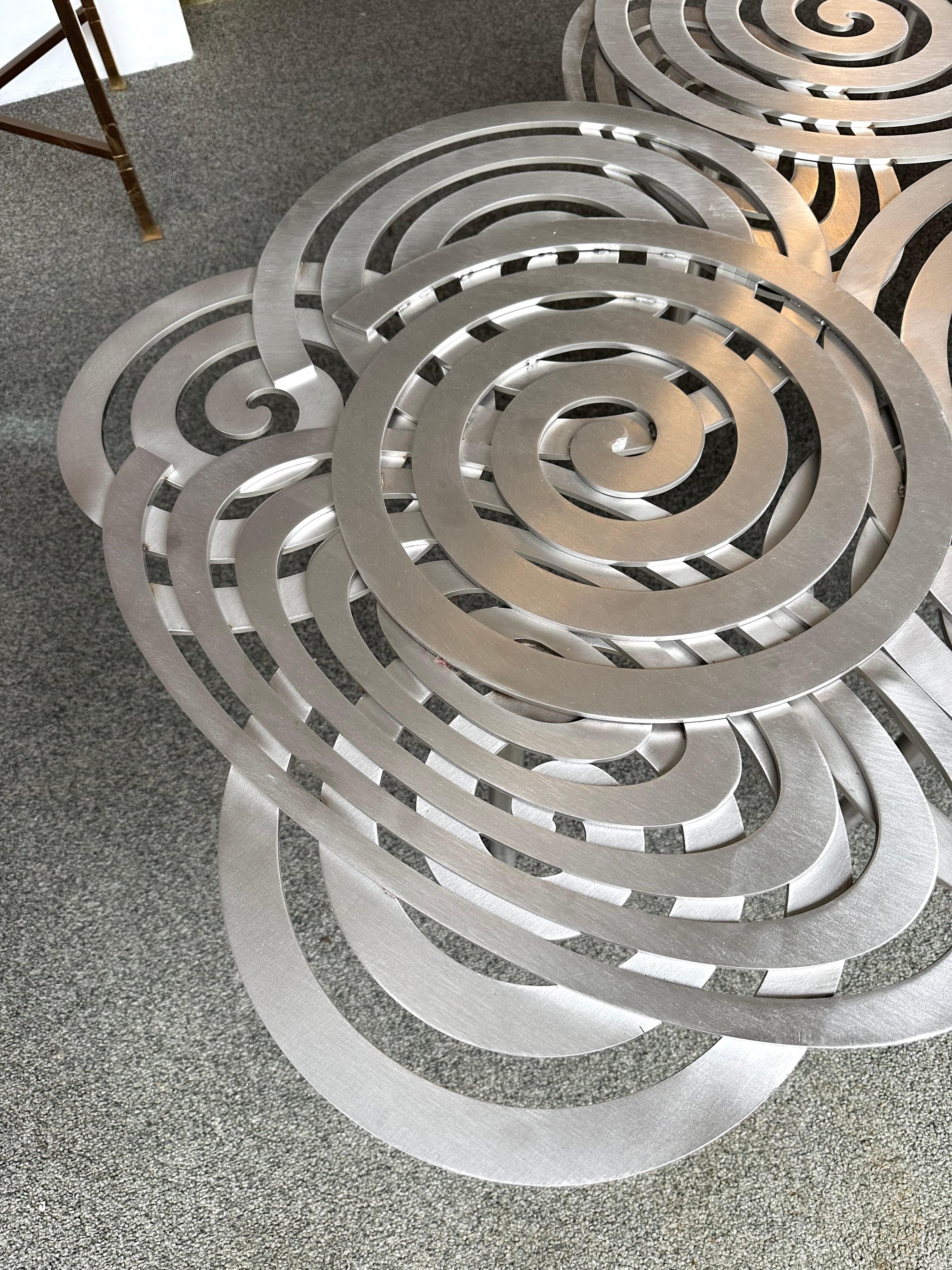 Contemporary Spiral Couchtisch aus Edelstahl von Antonio Cagianelli, Italien im Angebot 2