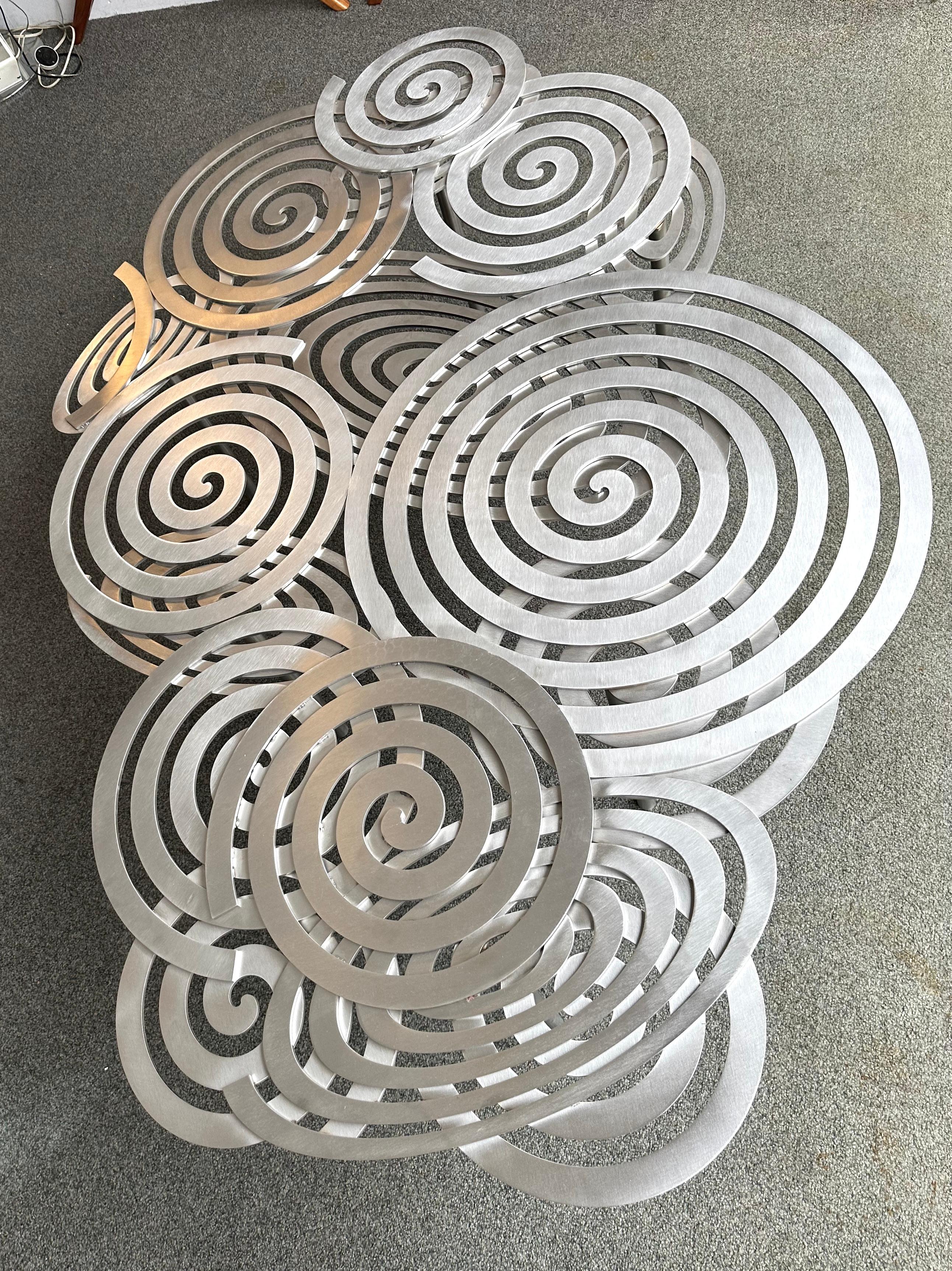 Contemporary Spiral Couchtisch aus Edelstahl von Antonio Cagianelli, Italien im Angebot 3