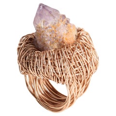 Contemporary Spirit Quarz Statement Ring 14k Rose Gold F One-of-Kind