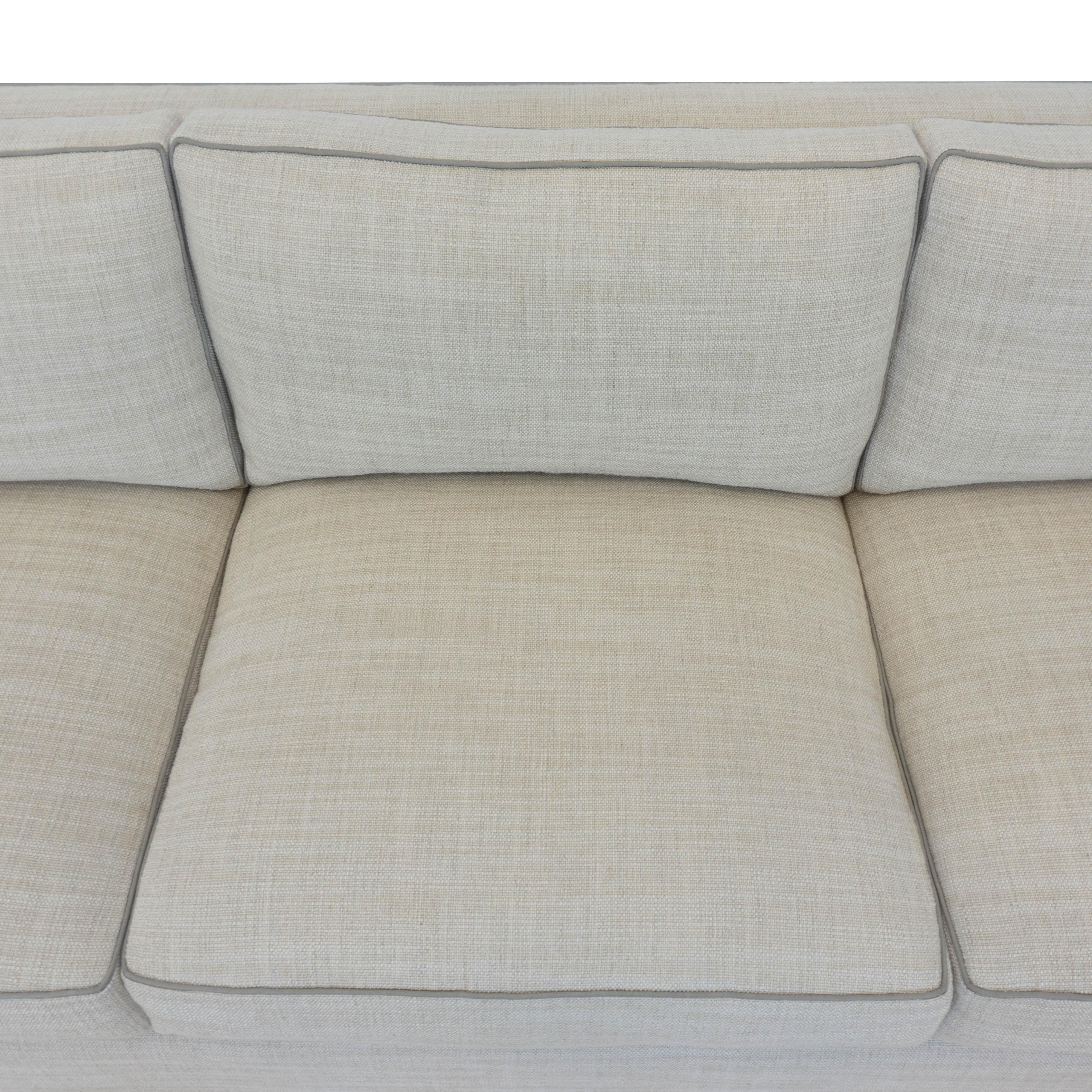 Contemporary Square Arm Sofa with Loose Cushions For Sale 3