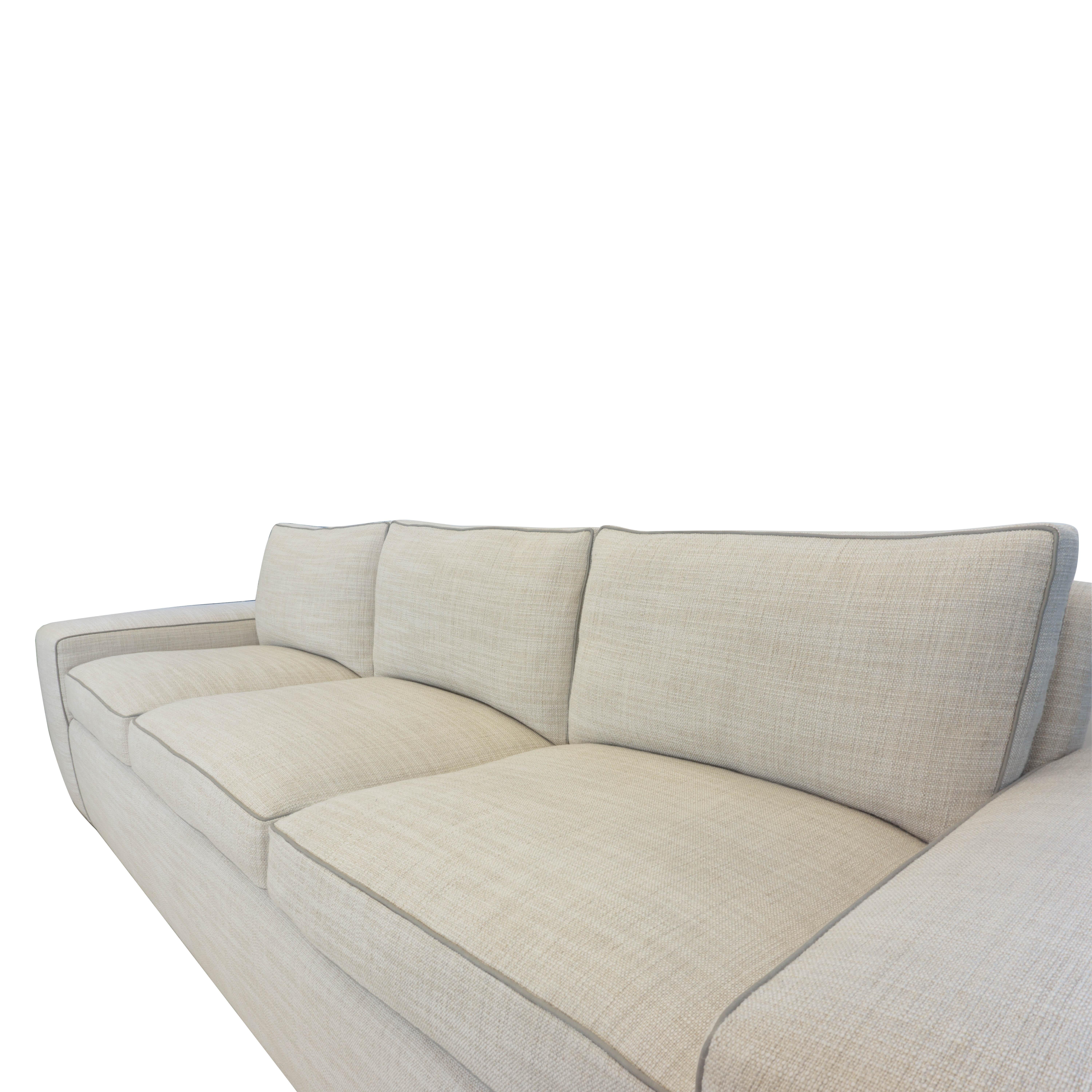Contemporary Square Arm Sofa with Loose Cushions For Sale 5
