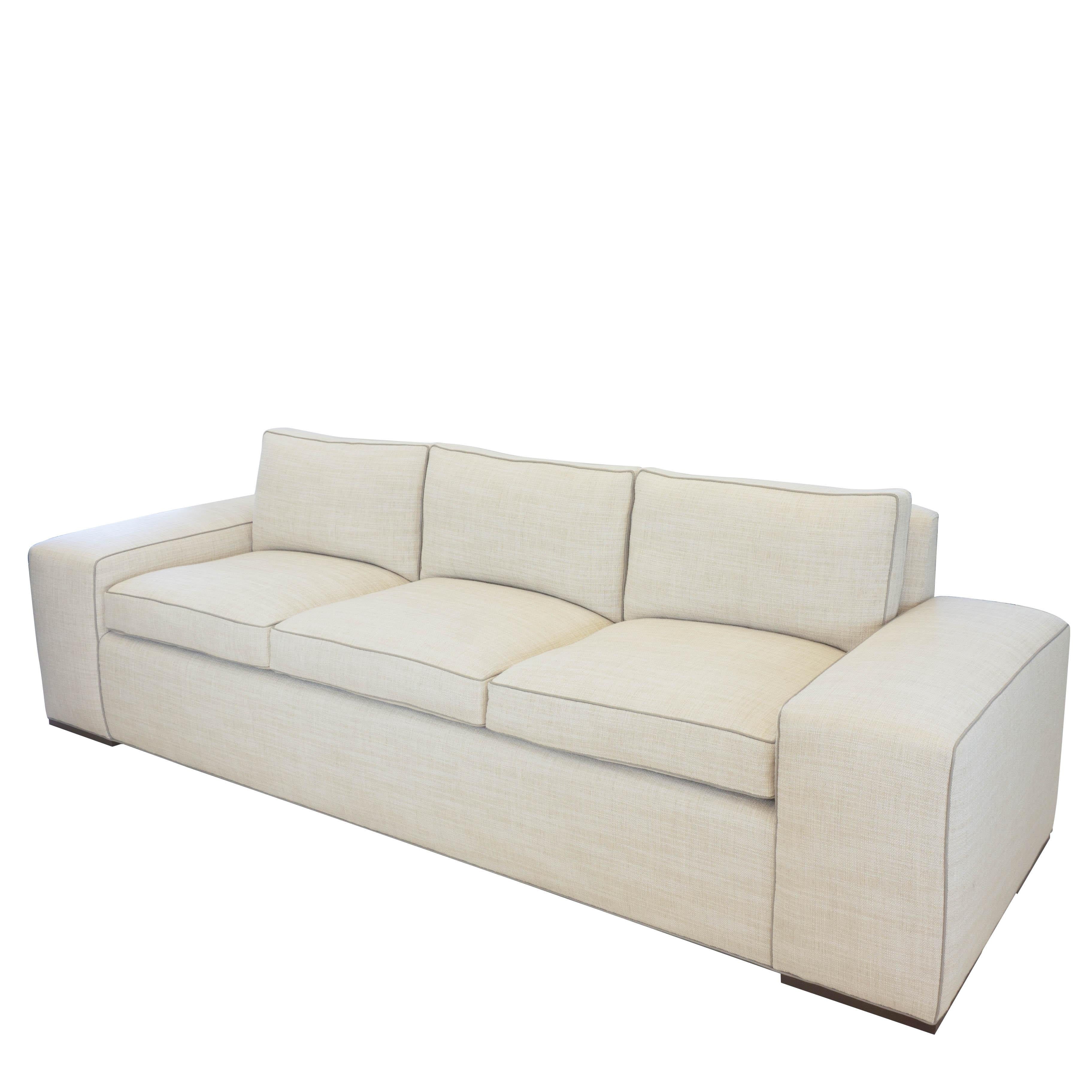 wide square arm sofa