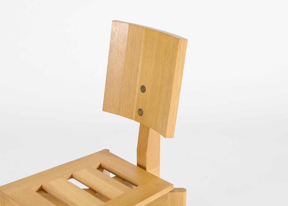 Zeitgenössischer Beistellstuhl mit quadratischer Rückenlehne aus der Collection von Thierry Despont (amerikanisch) im Angebot