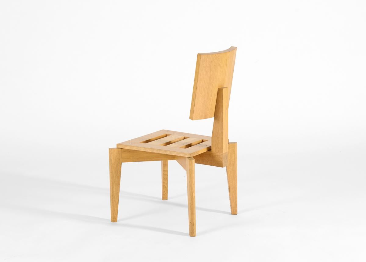 Zeitgenössischer Beistellstuhl mit quadratischer Rückenlehne aus der Collection von Thierry Despont im Zustand „Gut“ im Angebot in New York, NY