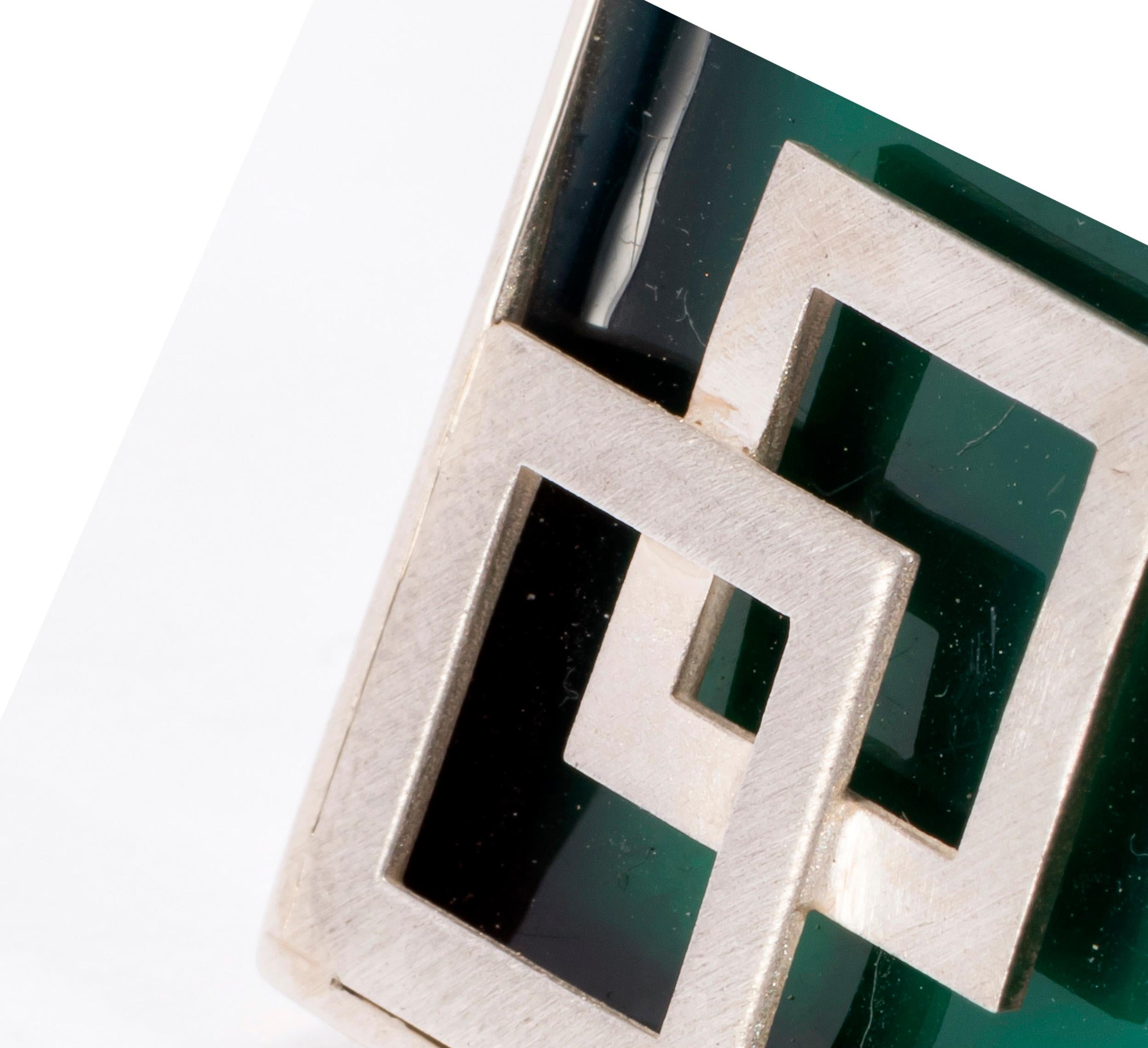 Sterlingsilver, Enamelled, Contemporary, Square, Handmade in Istanbul For Sale 1