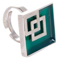 Sterlingsilver, Enamelled, Contemporary, Square, Handmade in Istanbul