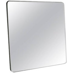 Contemporary Square Natural Color Leather Frame Italian Design Wall Floor Mirror