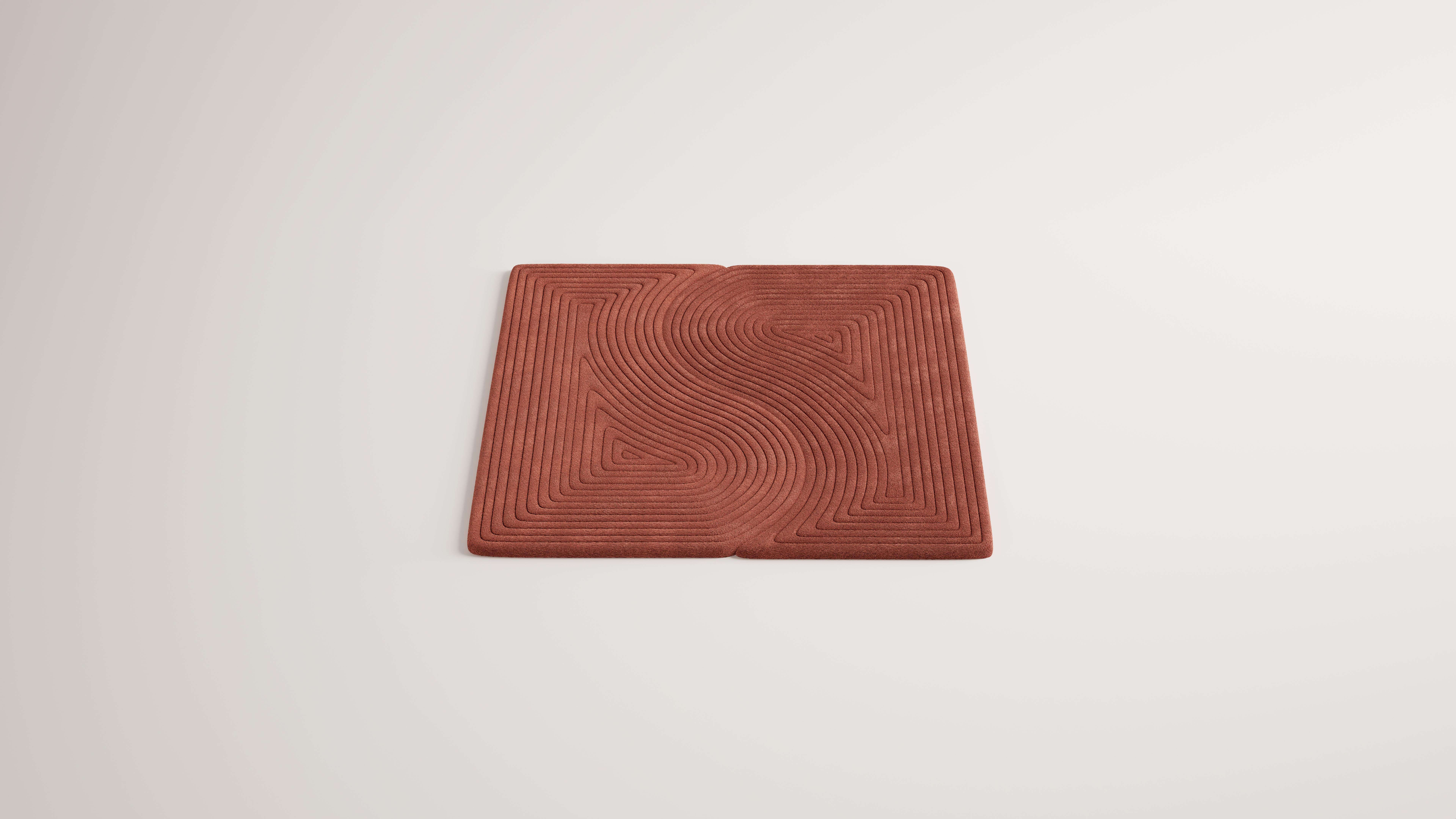 Moderne Carré contemporain Niwa Red Coral en vente