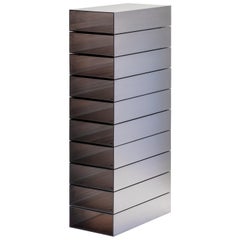 Contemporary 'Stack' Shelf in Brushed Aluminium