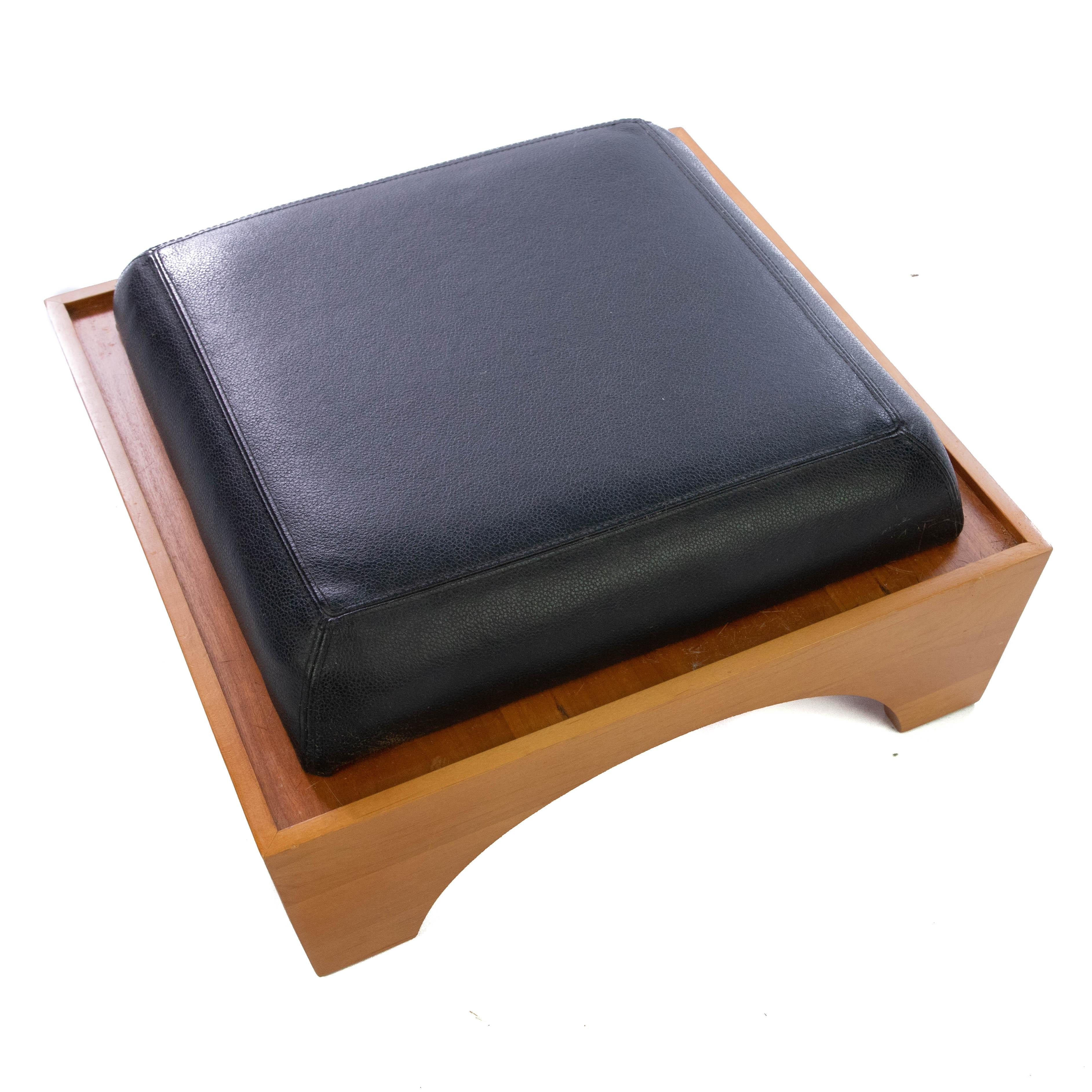 Leather Contemporary Stackable Foot Stools