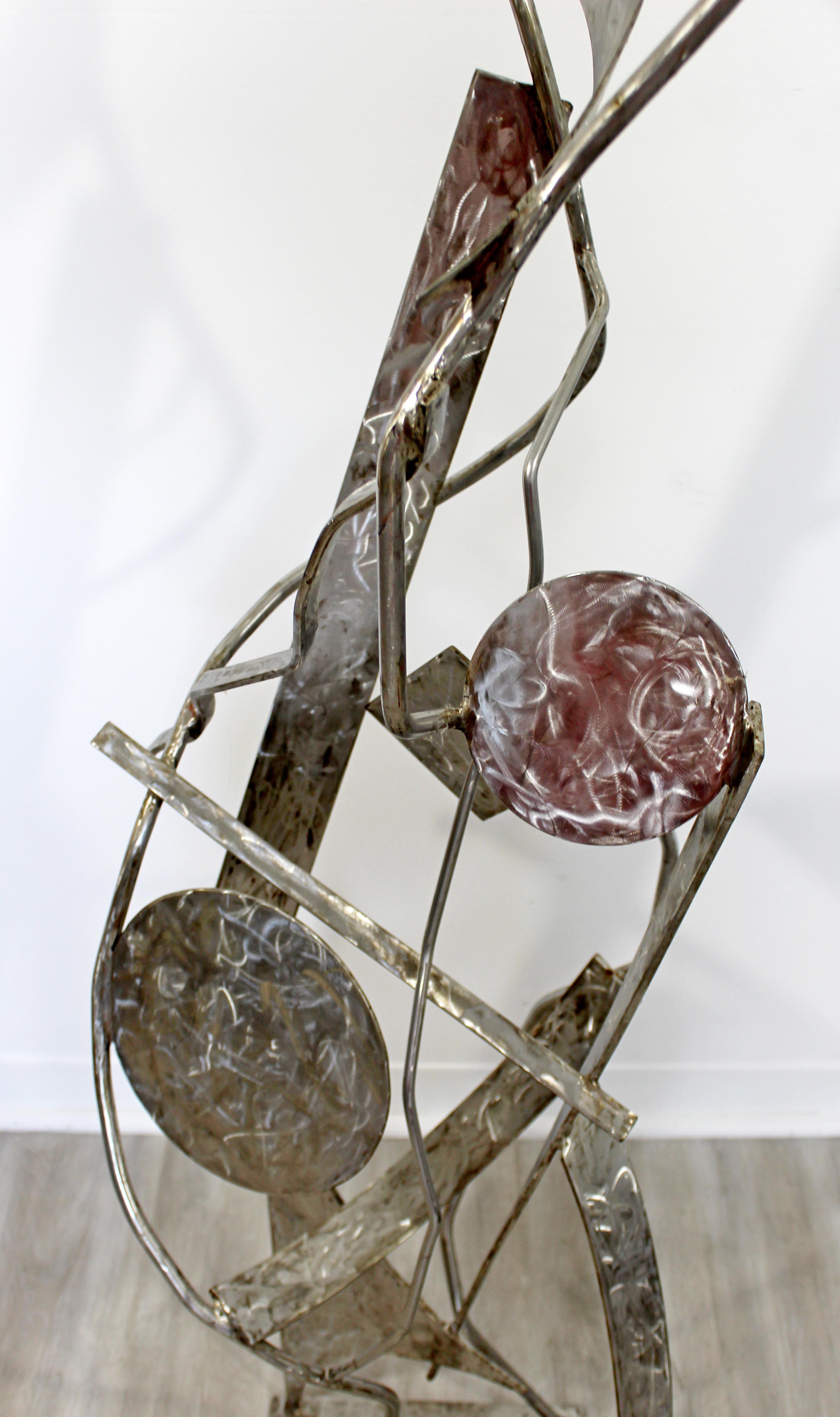 Contemporary Stainless Steel Abstract Floor Sculpture Signed Robert Hansen 2000s In Good Condition In Keego Harbor, MI