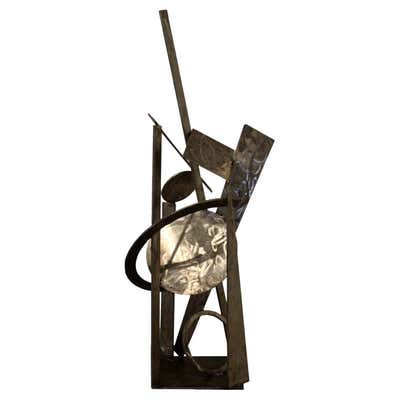 Contemporary Modern Bronze Stainless Steel Wall Sculpture Signed John ...