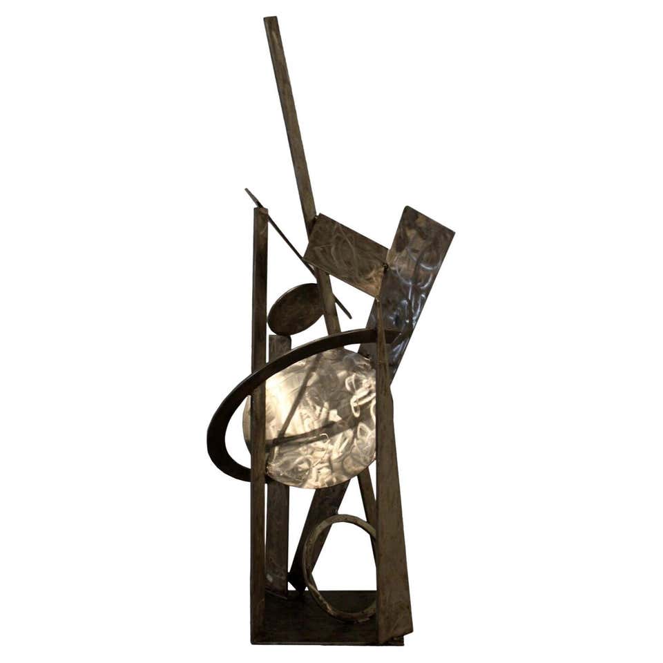 Contemporary Modern Bronze Stainless Steel Wall Sculpture Signed John ...