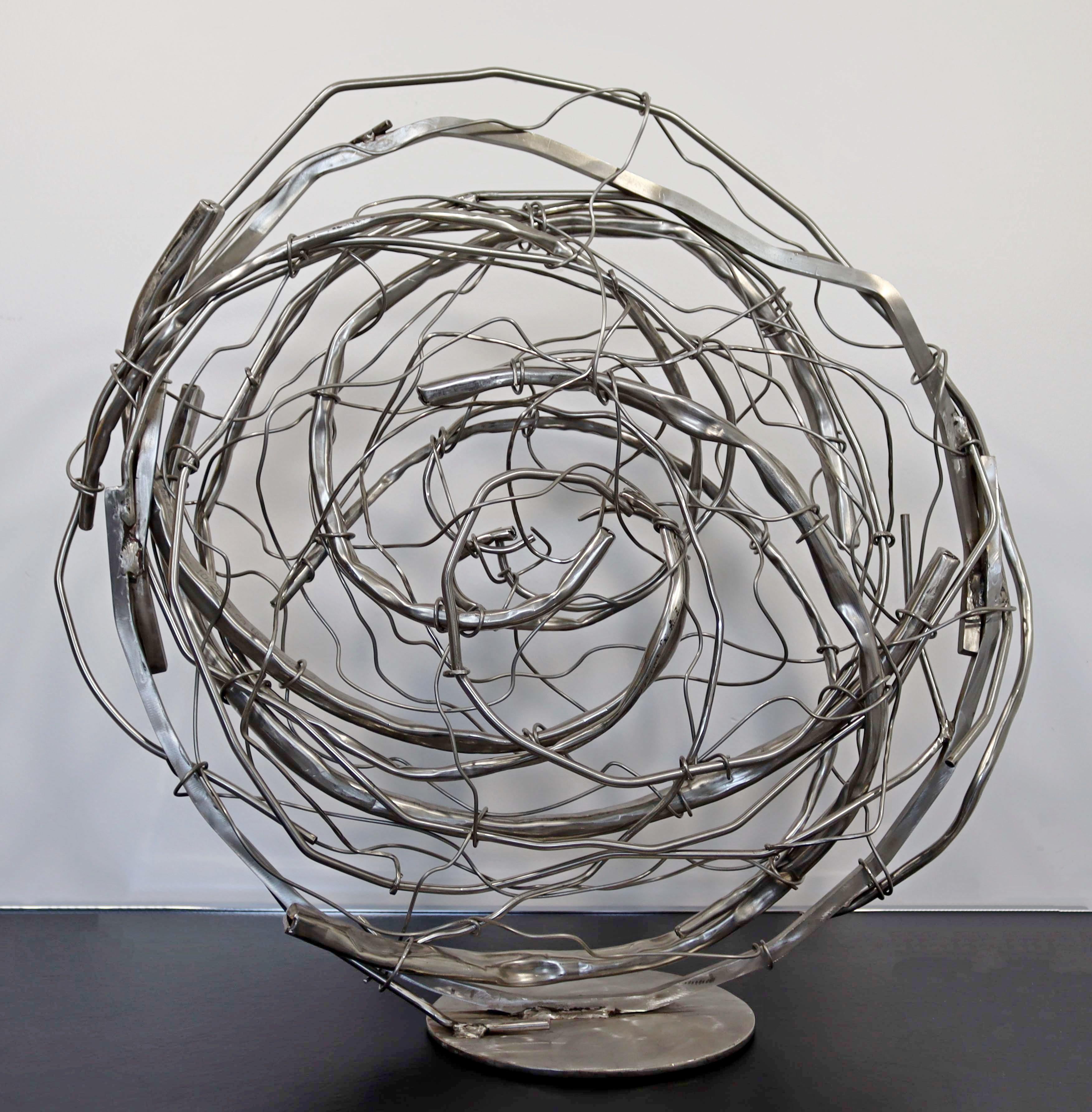 Sculpture de table abstraite contemporaine en acier inoxydable signée Robert Hansen, 2020 en vente 3