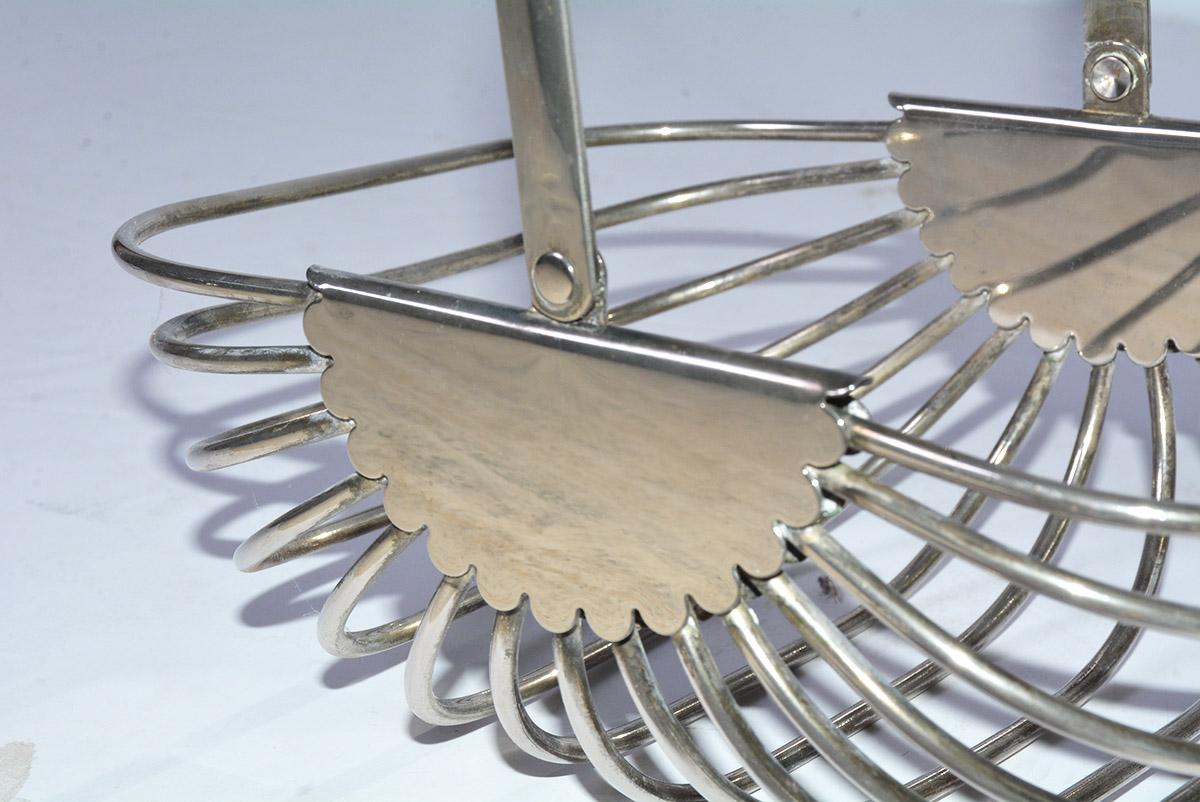 Machine-Made Contemporary Stainless Steel Basket