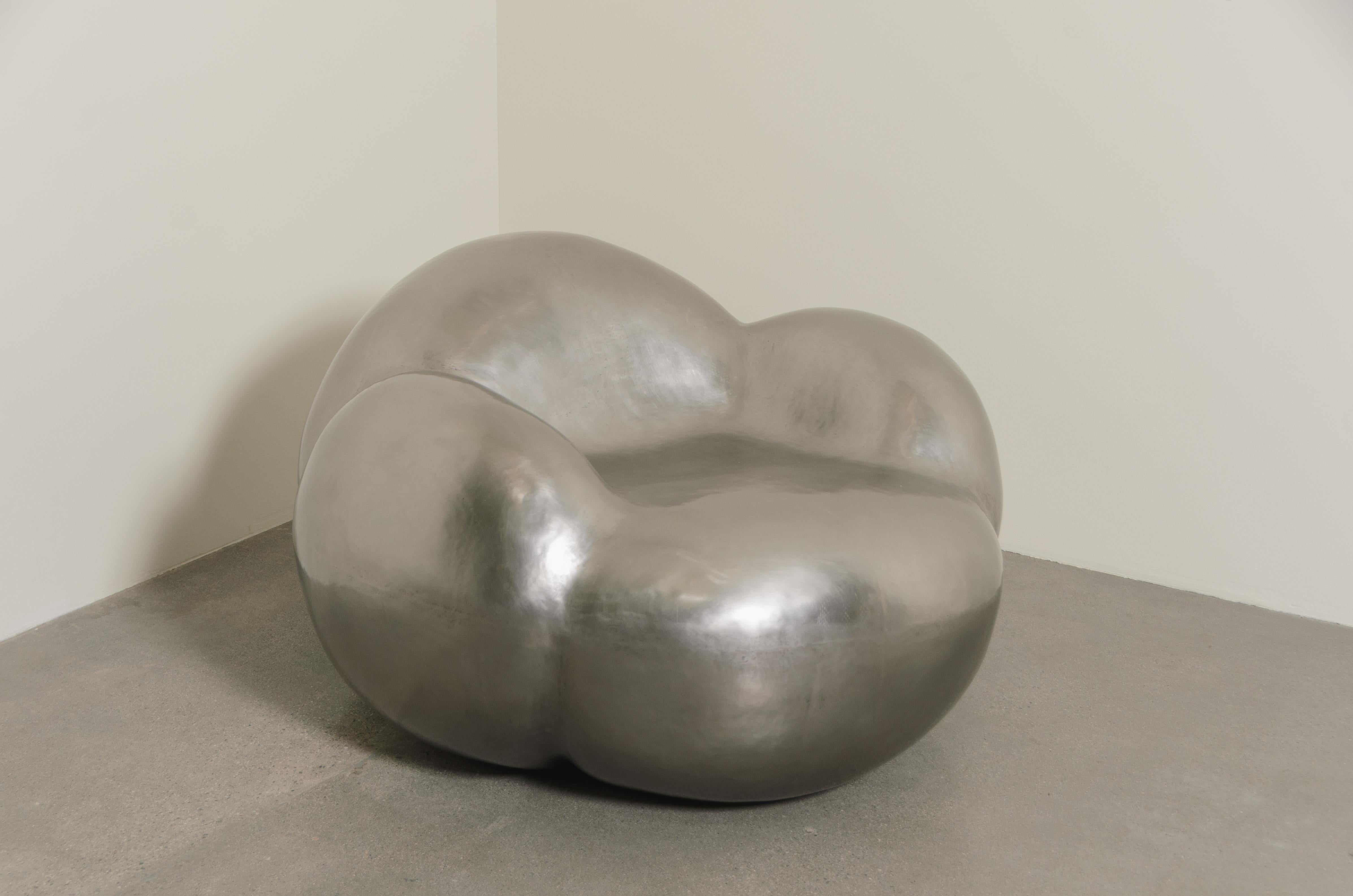 Minimaliste Chaise nuage contemporaine en acier inoxydable de Robert Kuo, édition limitée en vente