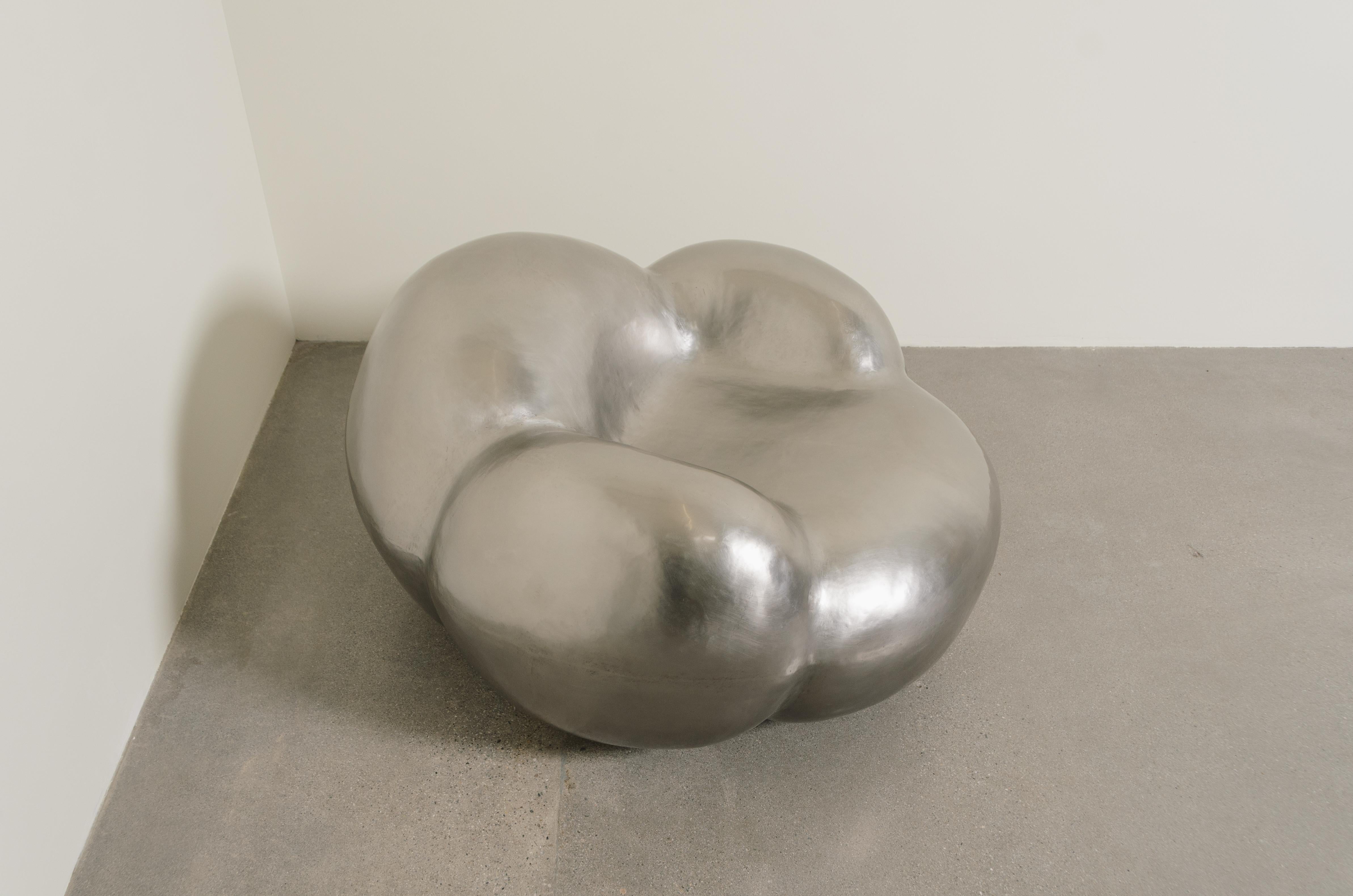 Repoussé Contemporary Stainless Steel Cloud Chair by Robert Kuo, Limited Edition For Sale