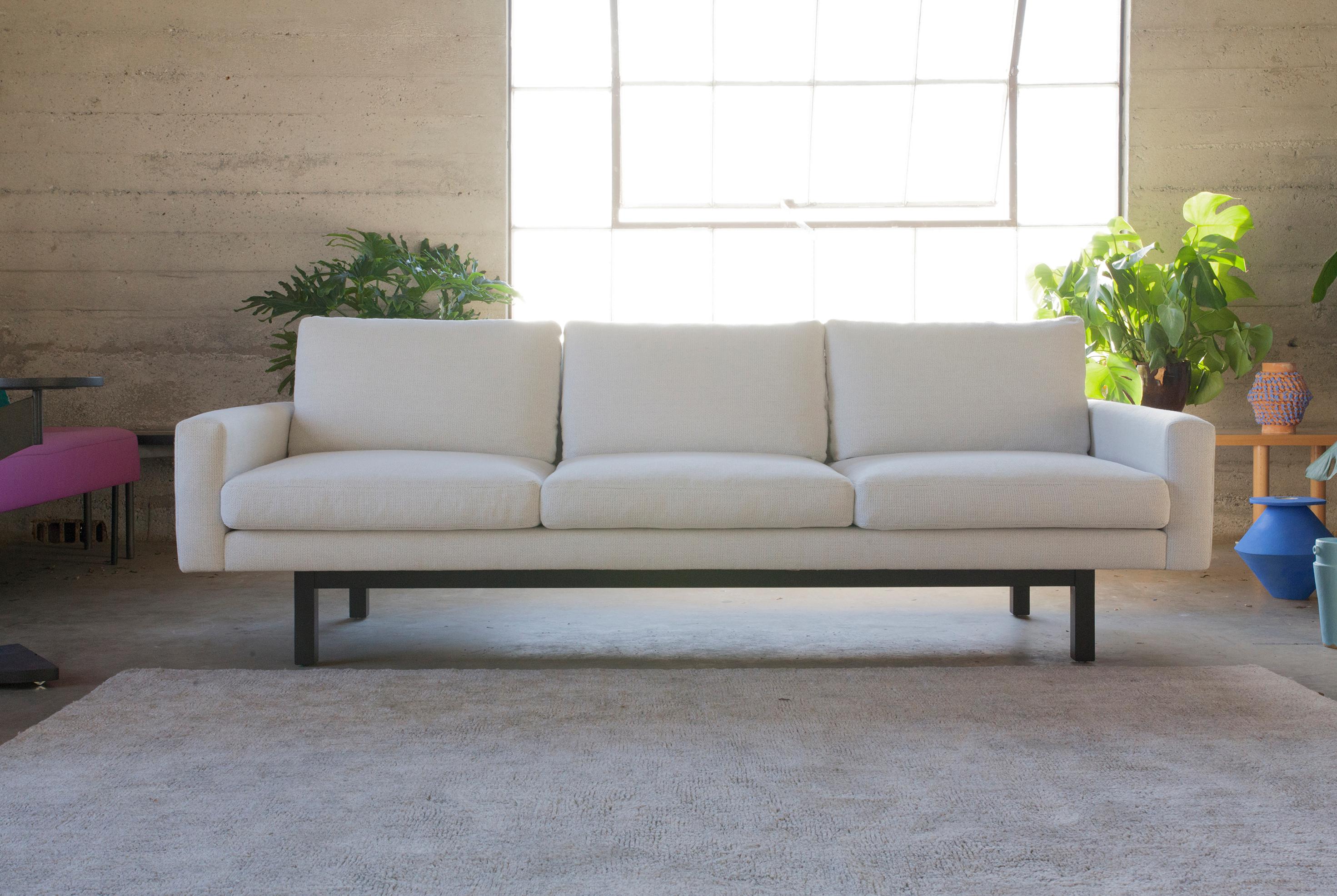 Modern Contemporary Standard Sofa in Velvet For Sale