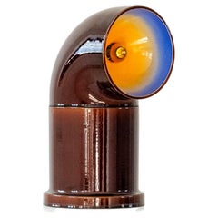 Contemporary Standing Lamp 'OP FAT 2' by Pani Jurek, Brown & Cobalt/Orange