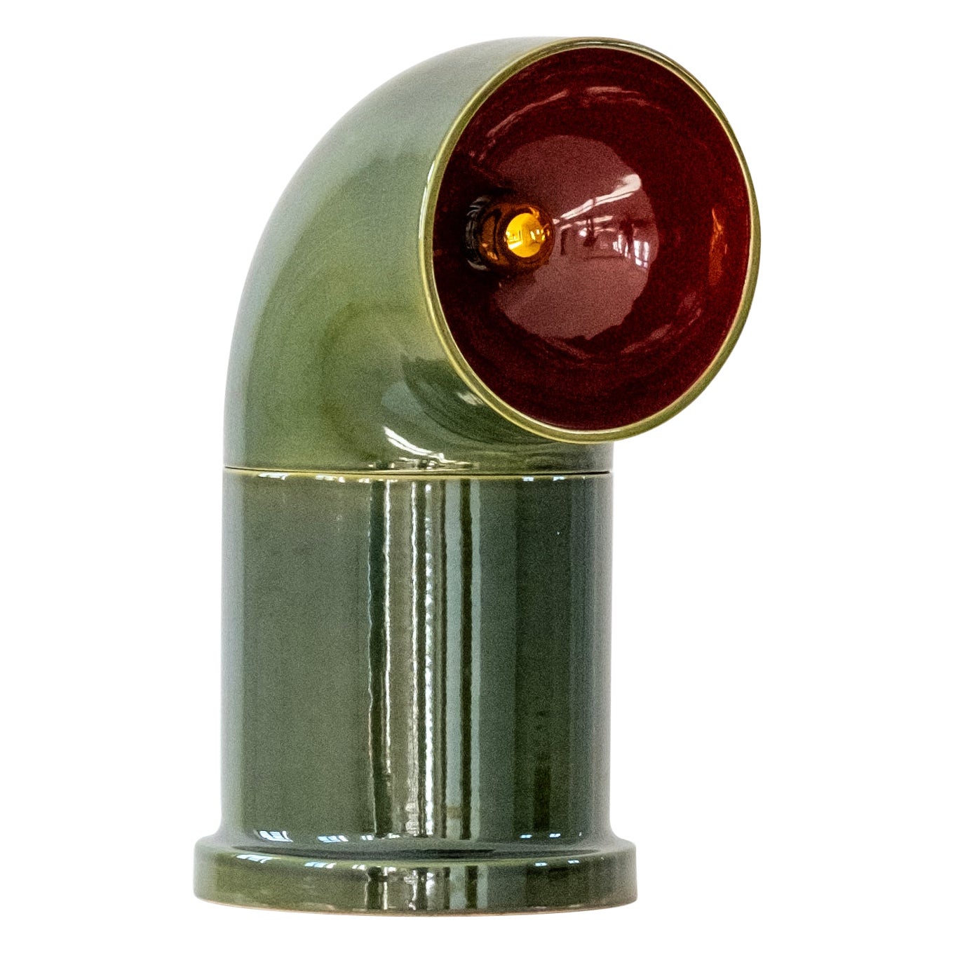 Contemporary Standing Lamp 'OP FAT 2' by Pani Jurek, Green & Burgundy