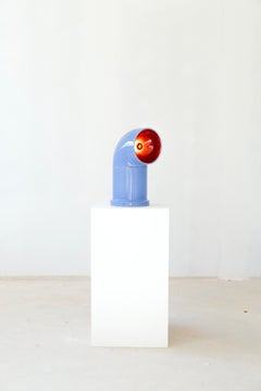 Lampe sur pied contemporaine 'OP FAT 2' par Pani Jurek, lilas et bourgogne