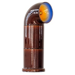 Contemporary Standing Lamp 'OP FAT 3' by Pani Jurek, Brown & Cobalt/Orange