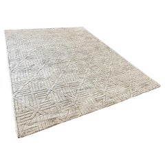 Contemporary Stark Taupe Wool Rug  9'2" x 12'