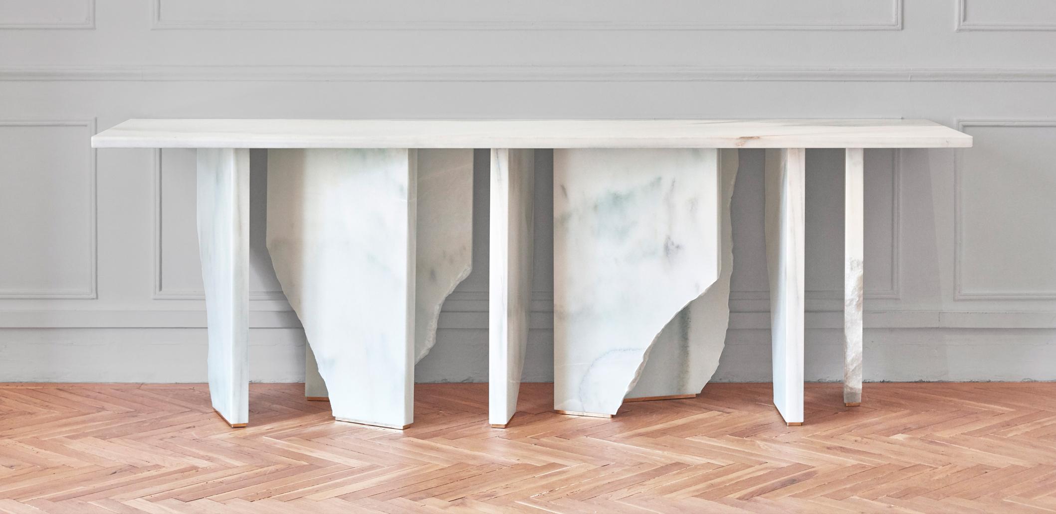 Console White Marble Contemporary Statuario Arctic by Josep Vila Capdevila For Sale 3
