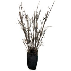Contemporary Steel Bamboo and Vessel Sculpture