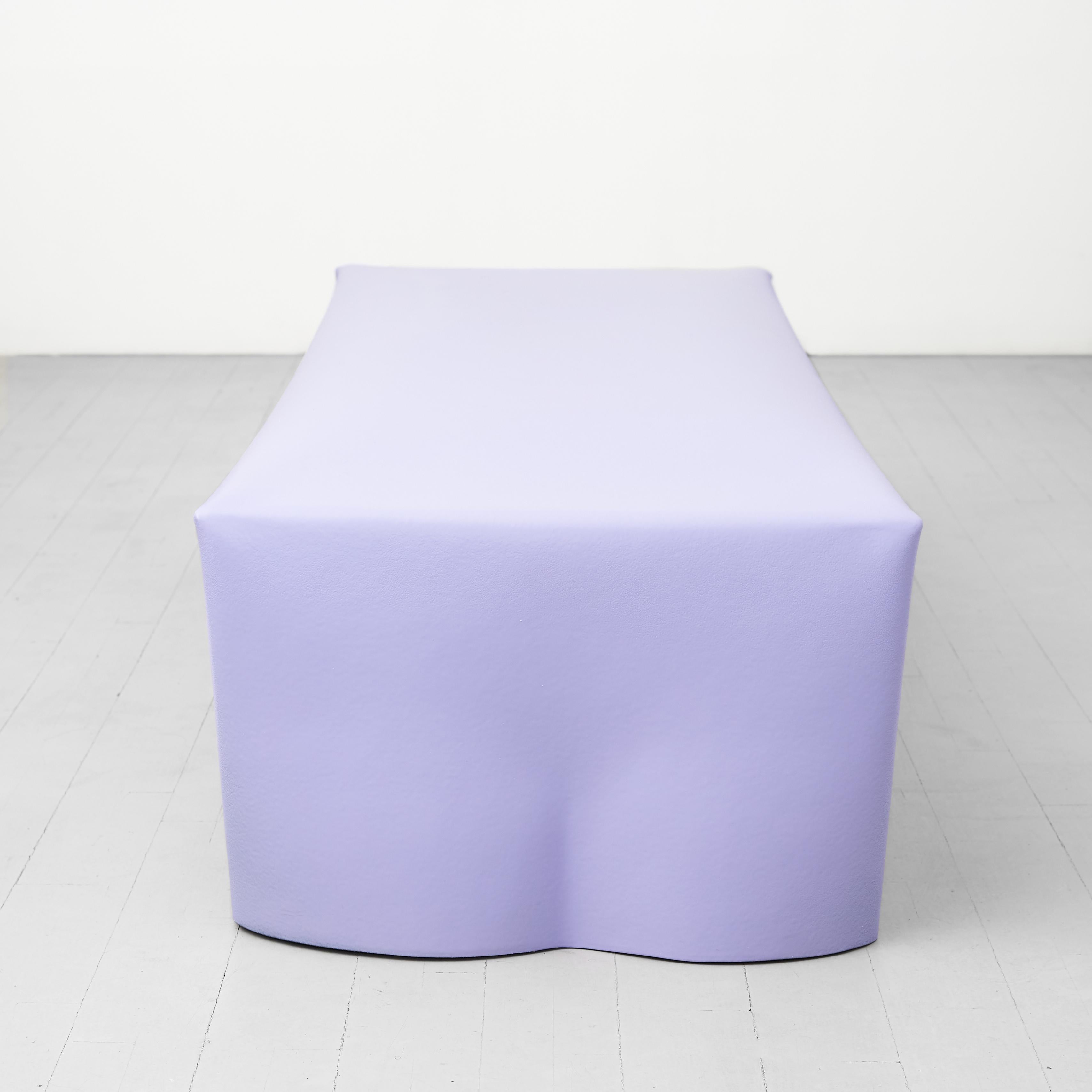 Contemporary Steel Bench by Soft Baroque, in Lavender For Sale 1