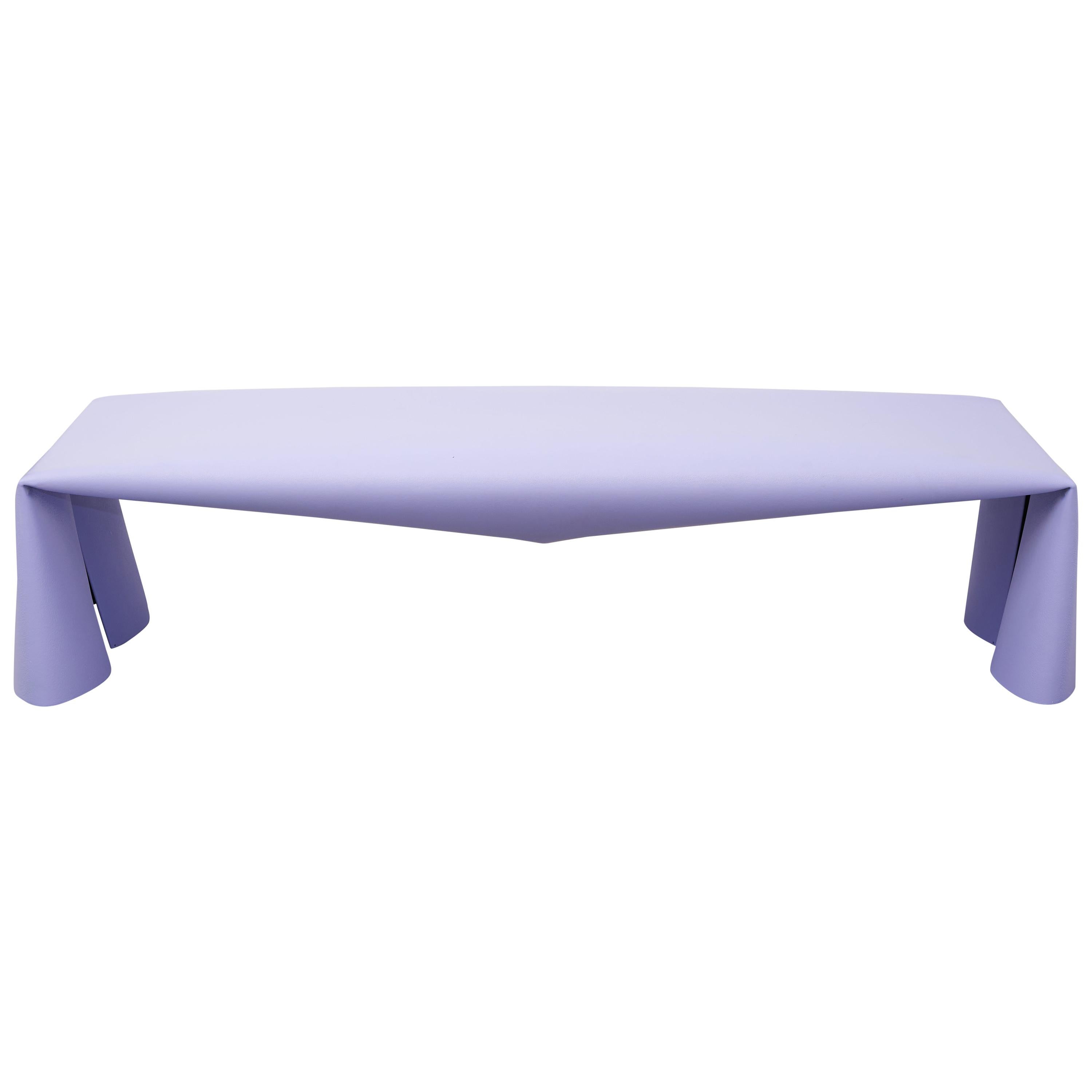 Contemporary Steel Bench by Soft Baroque, in Lavender For Sale