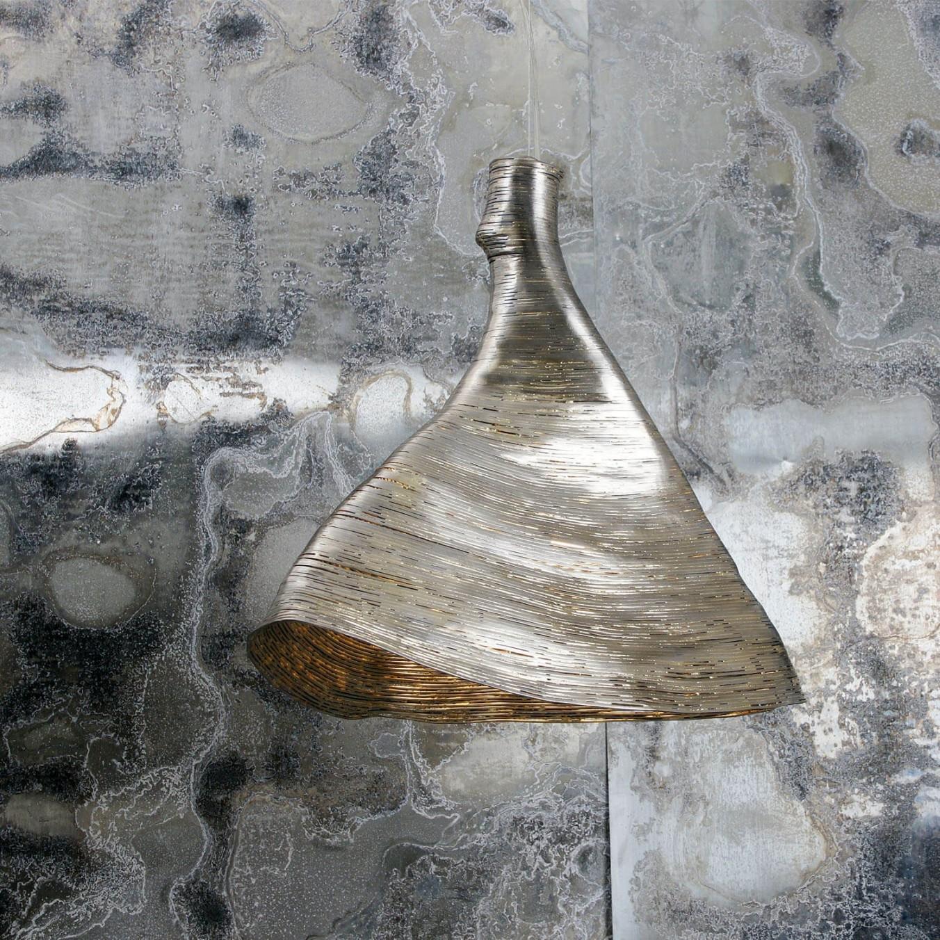 Modern Contemporary Steel & Brass Pentand Lamp - Wrap Light by Johannes Hemann For Sale