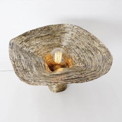 Contemporary Steel & Brass Table Lamp, Wrap Light by Johannes Hemann