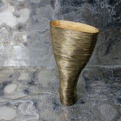 Contemporary Steel & Brass Table Lamp - Wrap Light by Johannes Hemann
