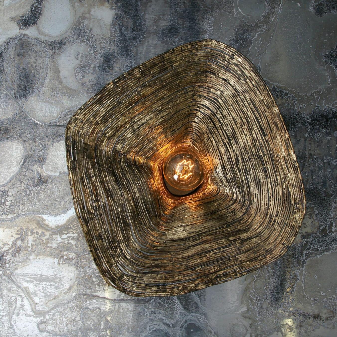 German Contemporary Steel & Brass Table Lamp, Wrap Light by Johannes Hemann For Sale