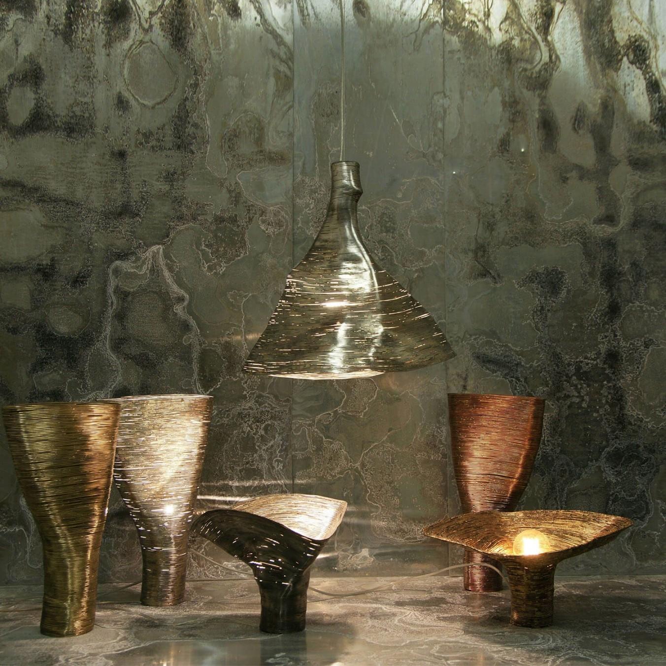 Contemporary Steel & Brass Table Lamp, Wrap Light by Johannes Hemann For Sale 2