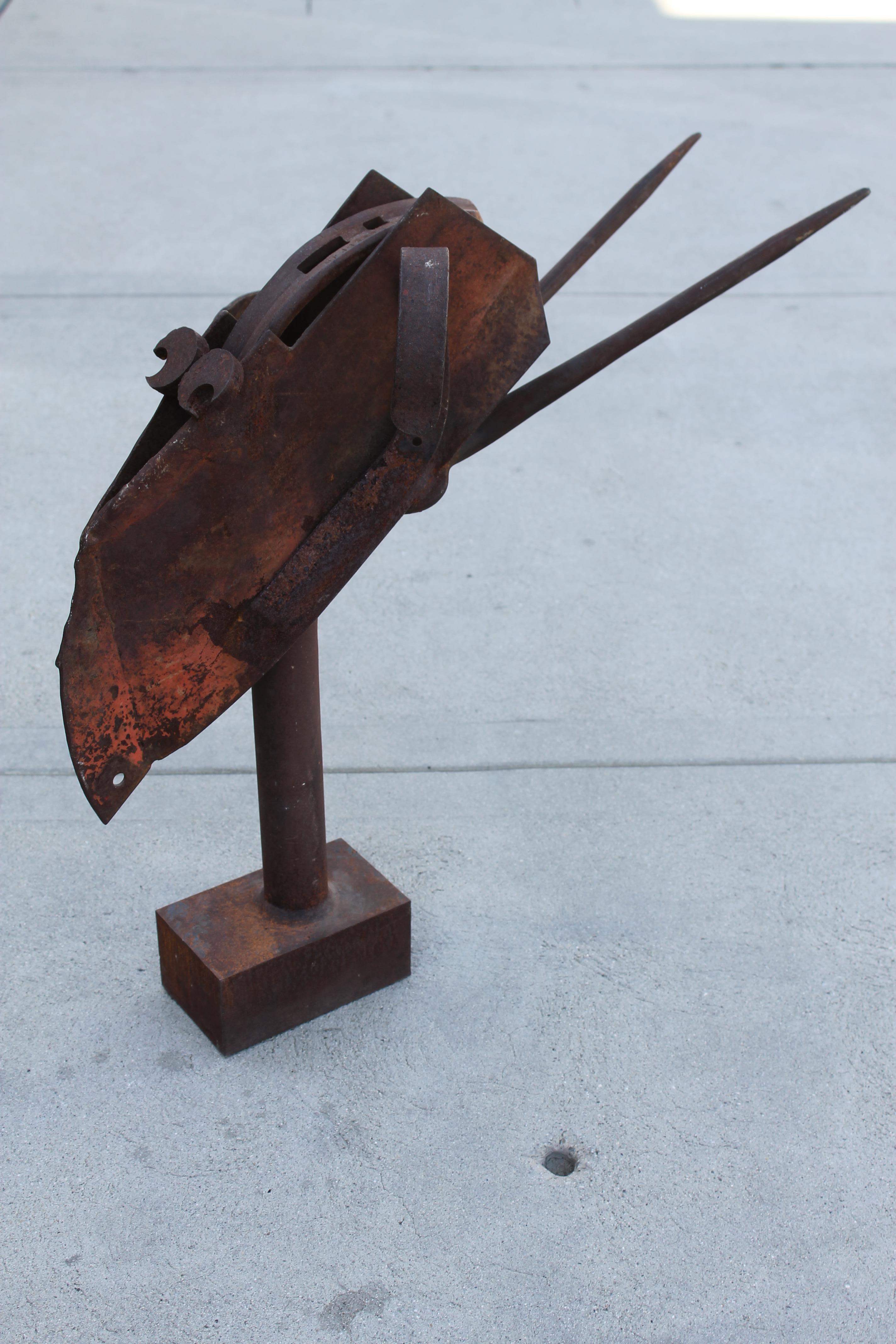 Contemporary Steel Brutalist Sculpture For Sale 5