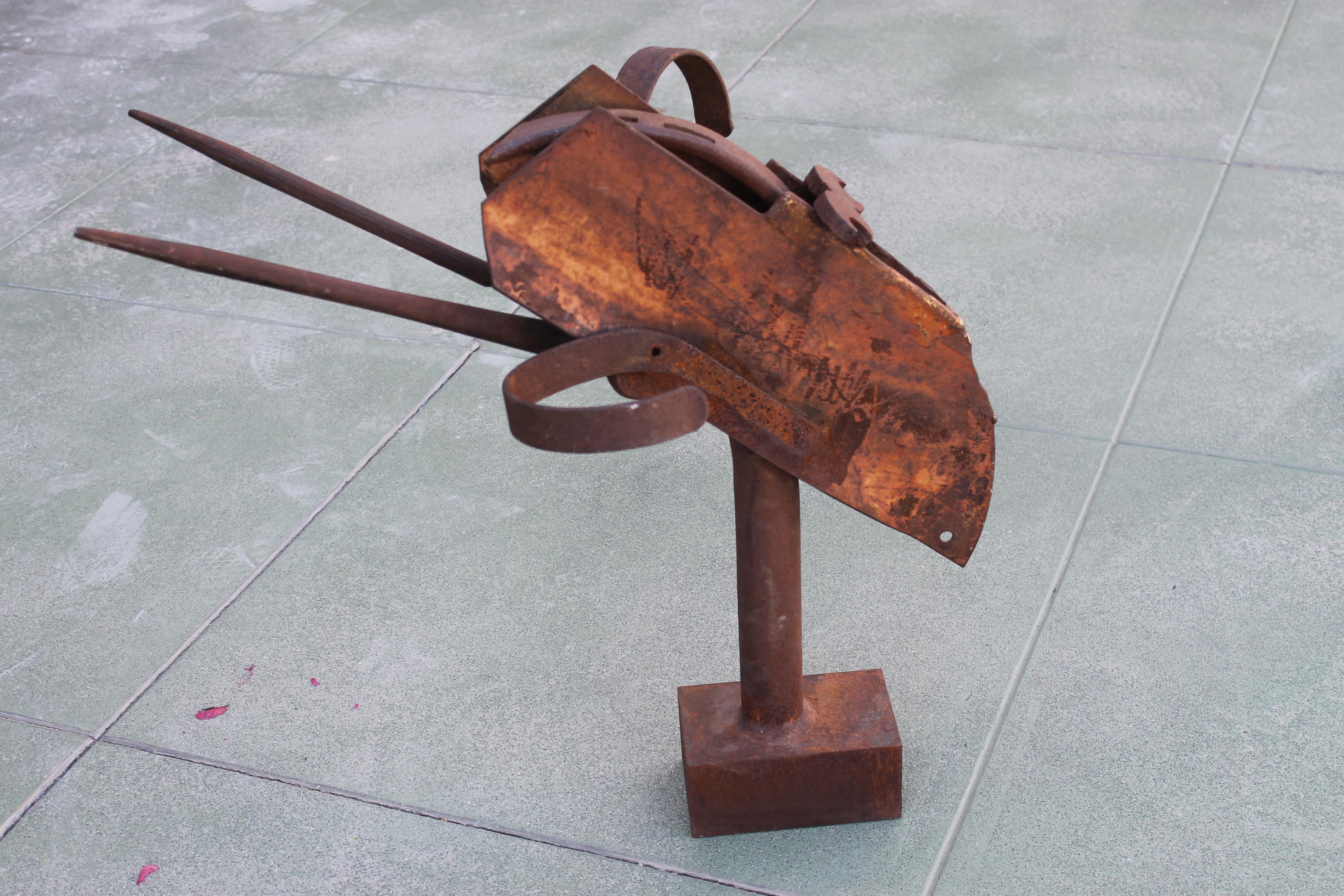 Contemporary Steel Brutalist Sculpture In Good Condition For Sale In Palm Springs, CA