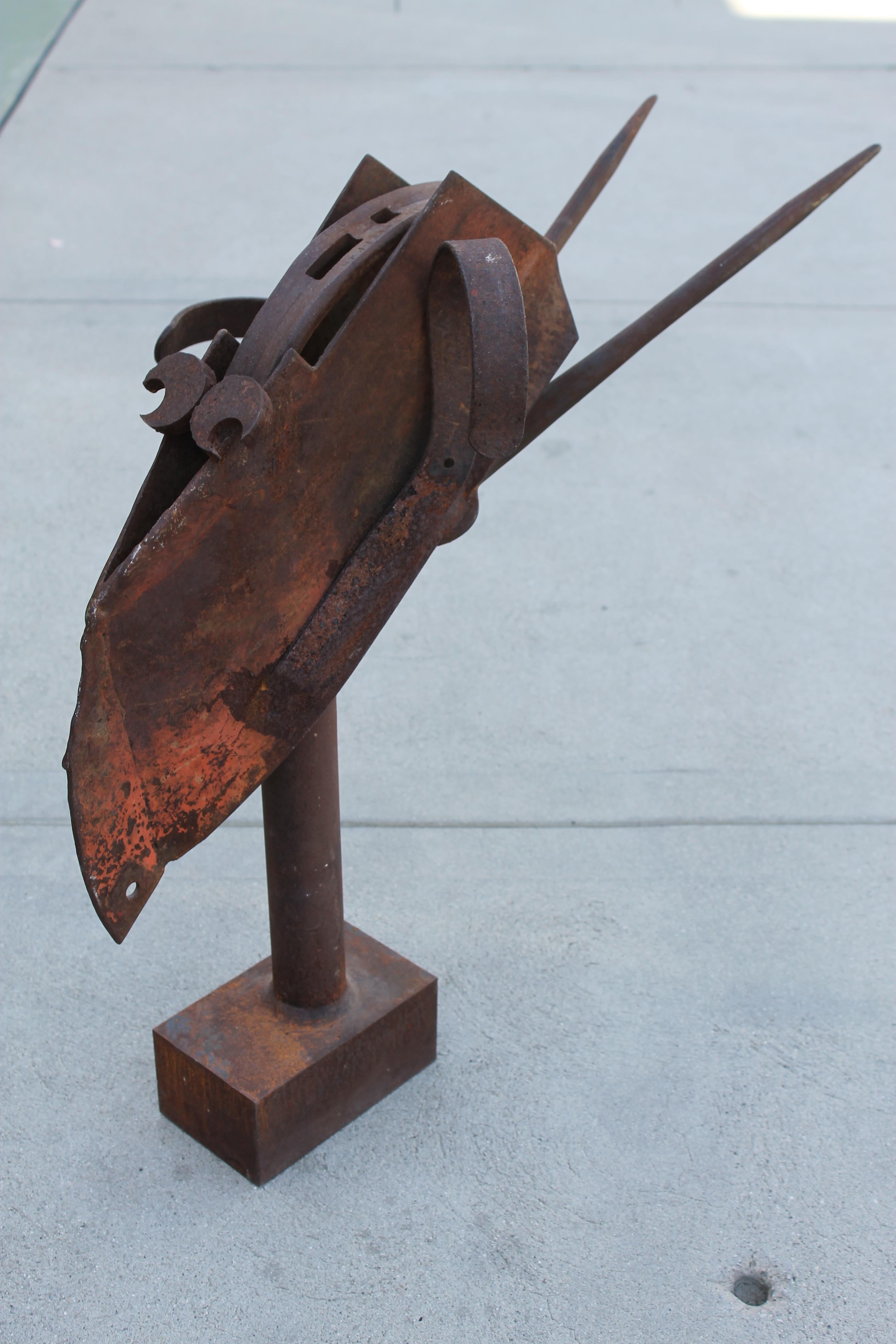 Contemporary Steel Brutalist Sculpture For Sale 4
