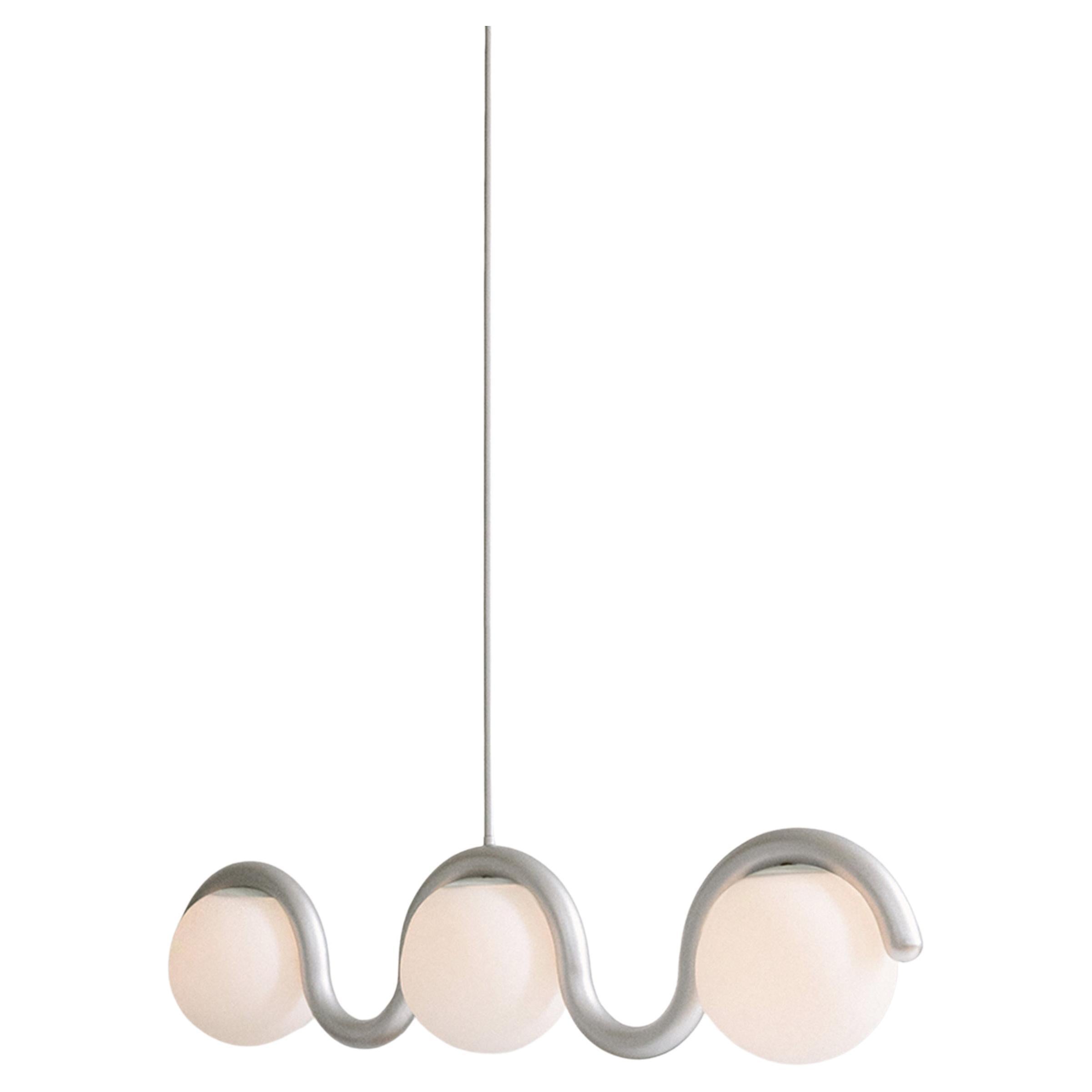 Contemporary 3 Globe Lenox Chandelier by Astraeus Clarke Made in Brooklyn, NY For Sale