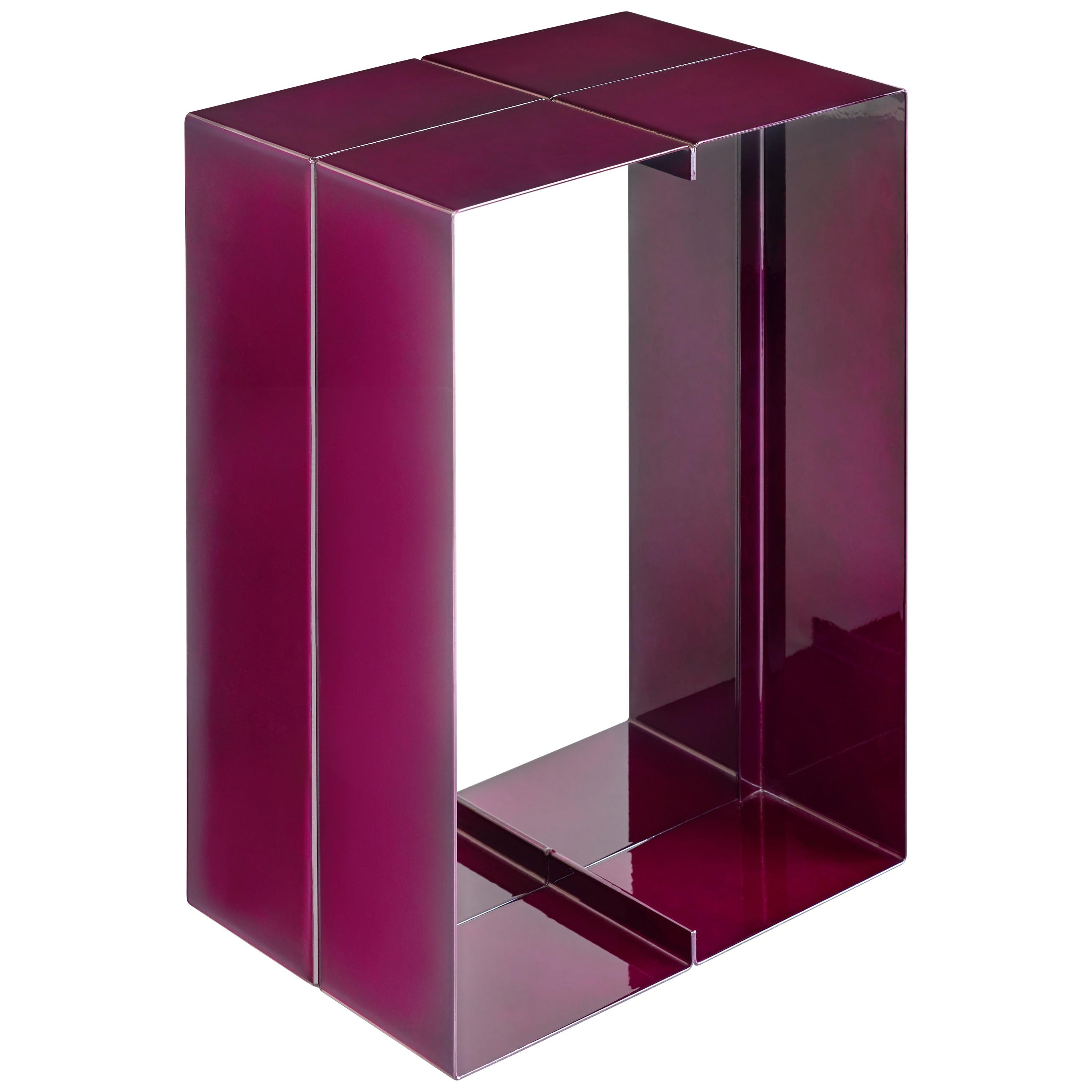 Contemporary Steel Side Table by Luuk van den Broek, Magenta For Sale